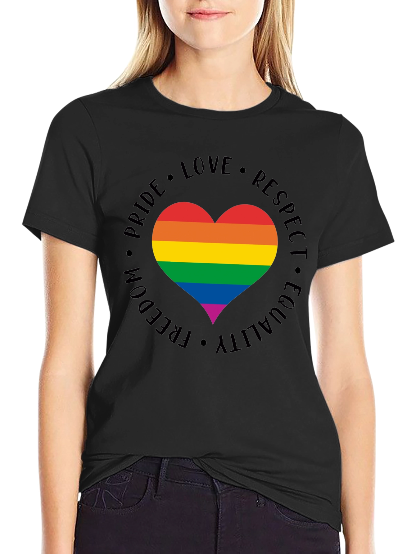 LGBT Pride Heart T-Shirt - Love Respect Equality