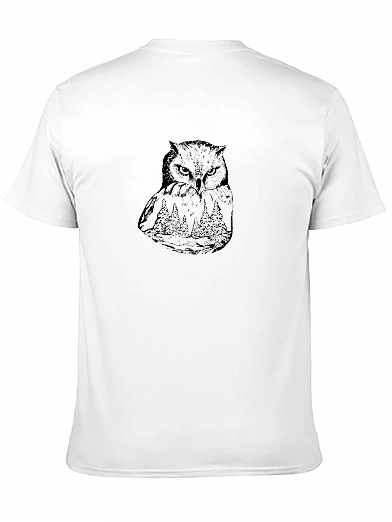 Owl Graphic Print T-Shirt - Nature Design