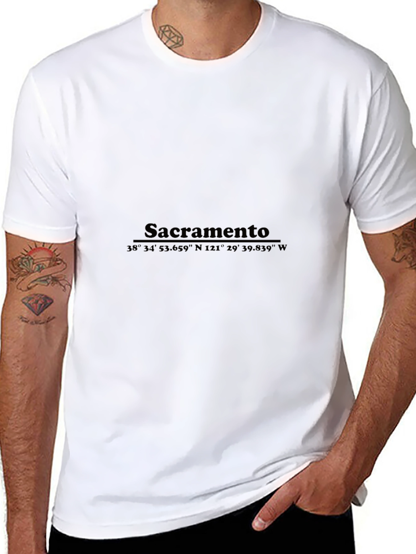 Sacramento Coordinates Black T-Shirt