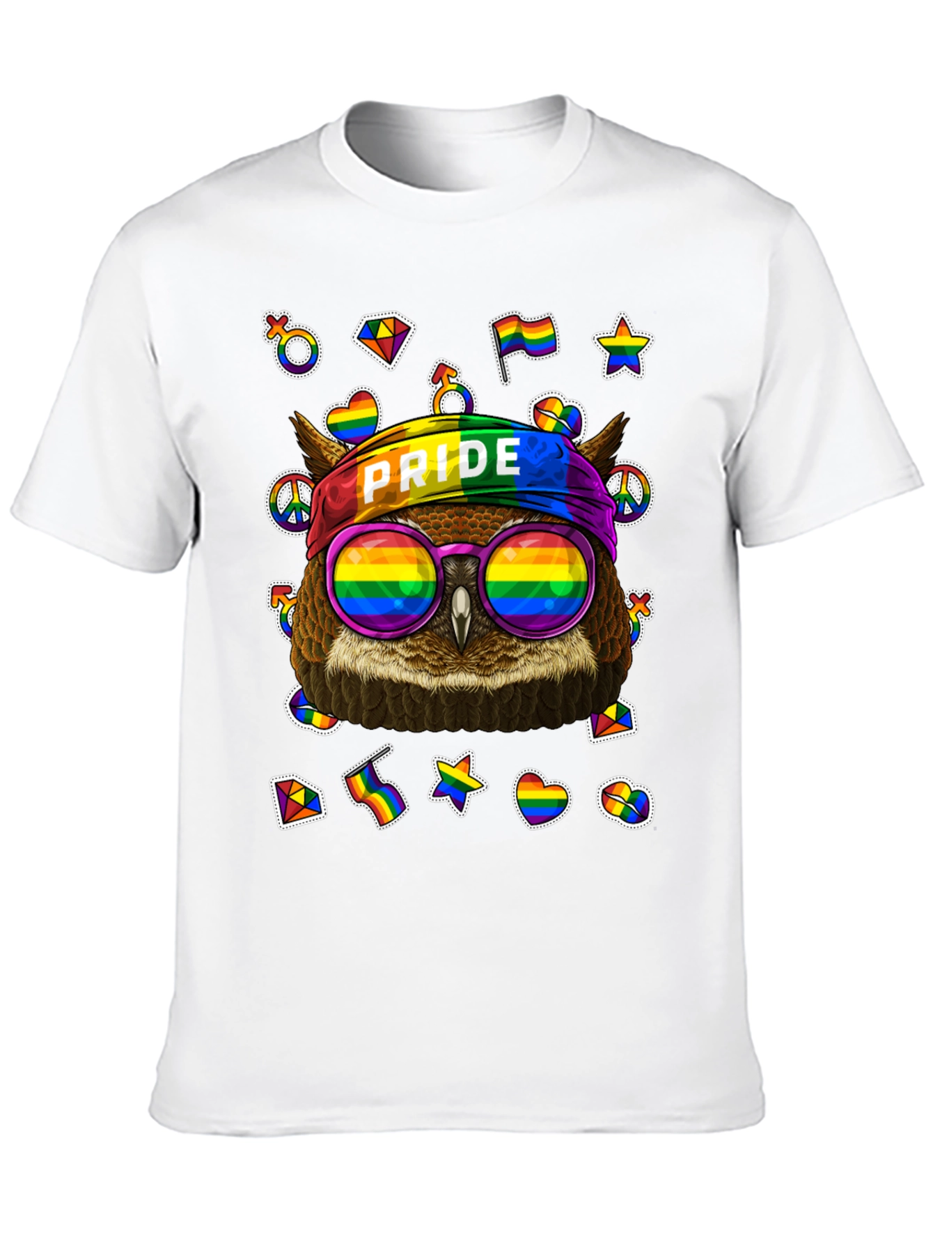 LGBT Pride Owl T-Shirt - Rainbow Design