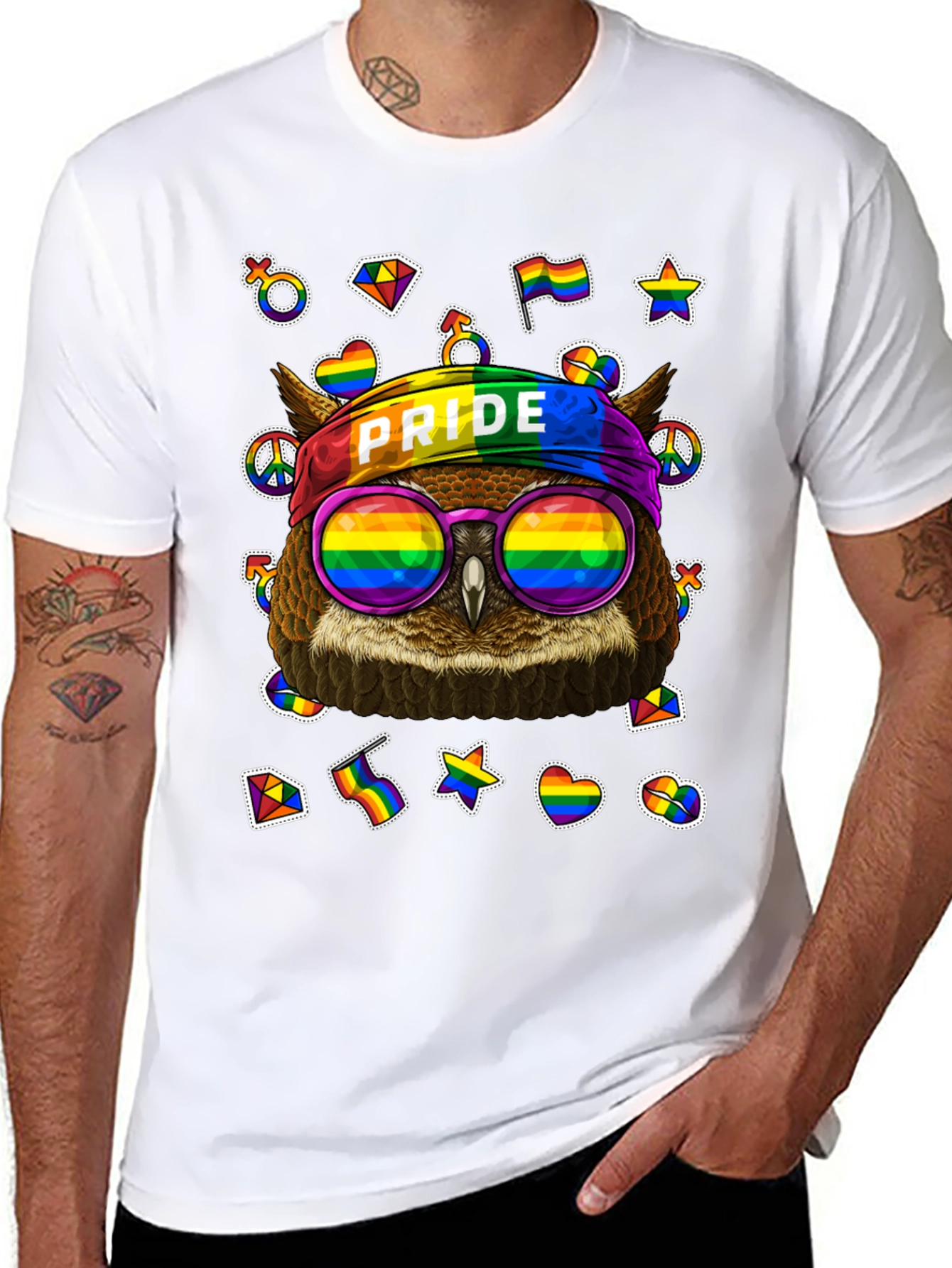 LGBT Pride Owl T-Shirt - Rainbow Design