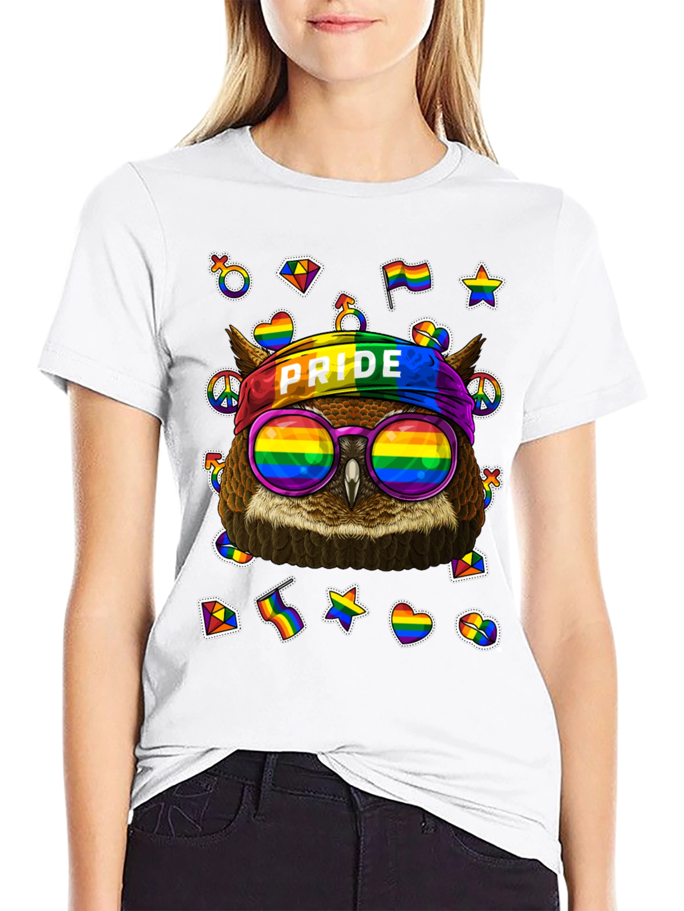 LGBT Pride Owl T-Shirt - Rainbow Design