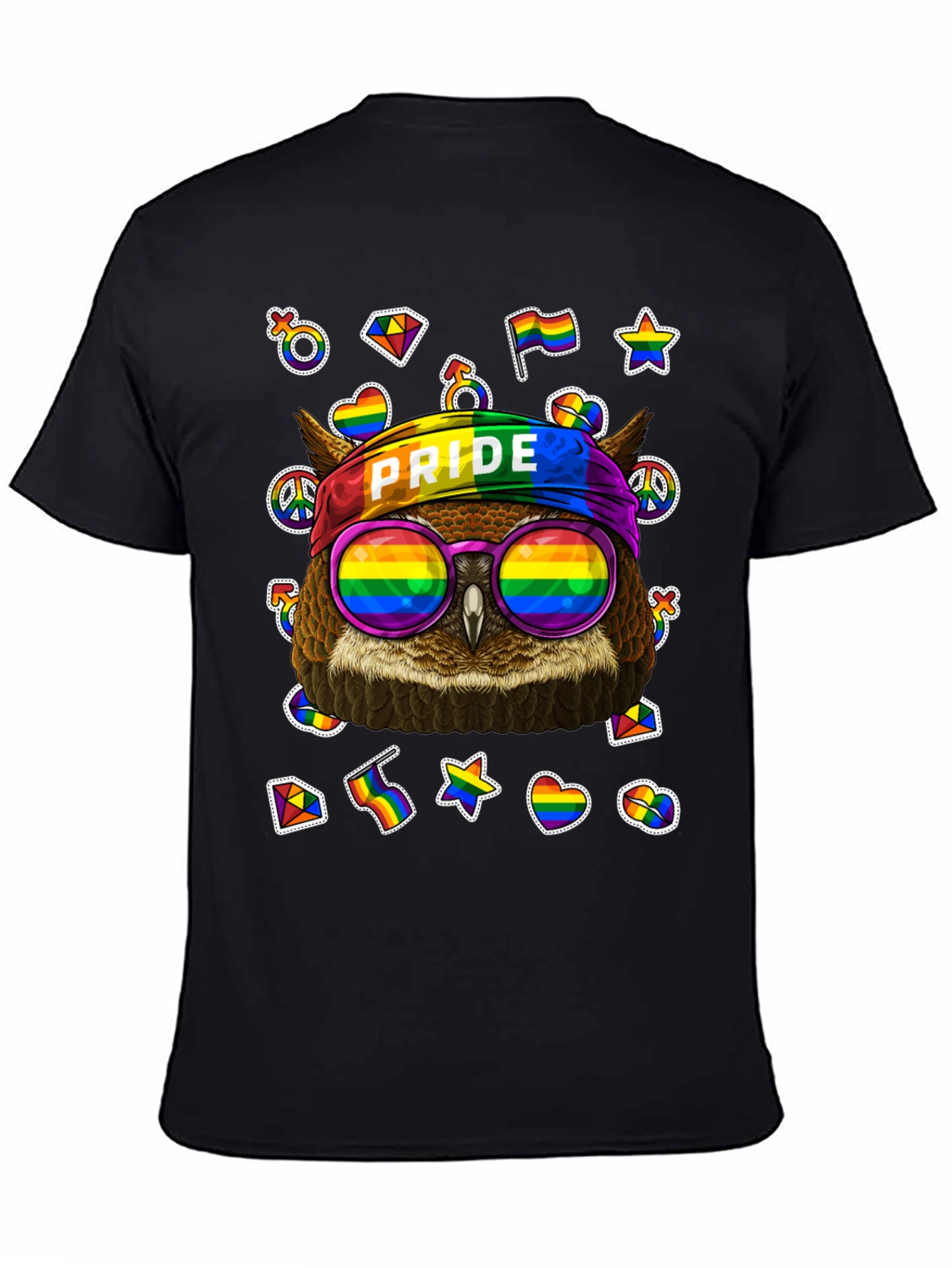 LGBT Pride Owl T-Shirt - Rainbow Design