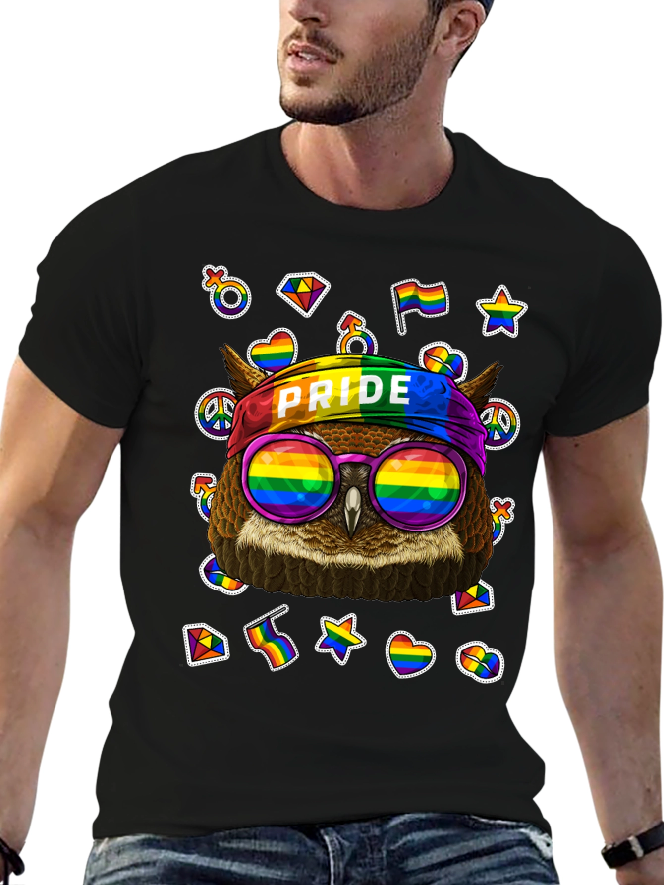 LGBT Pride Owl T-Shirt - Rainbow Design
