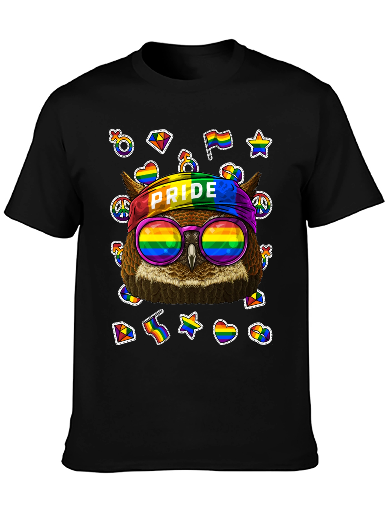 LGBT Pride Owl T-Shirt - Rainbow Design