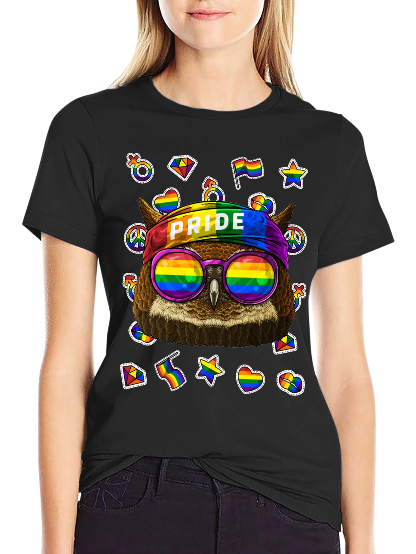 LGBT Pride Owl T-Shirt - Rainbow Design