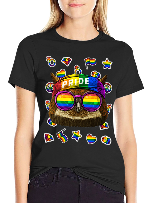 LGBT Pride Owl T-Shirt - Rainbow Design
