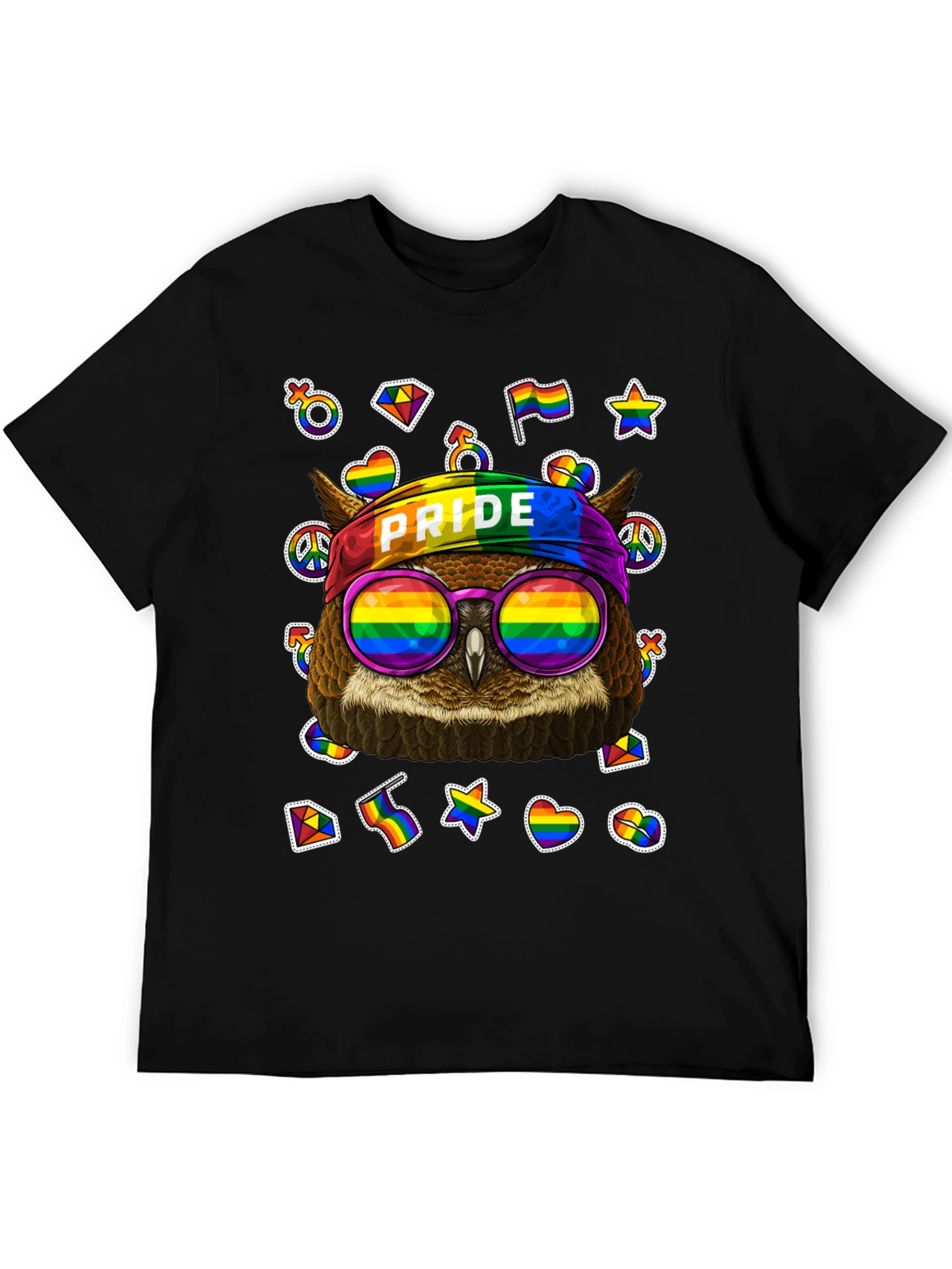 LGBT Pride Owl T-Shirt - Rainbow Design