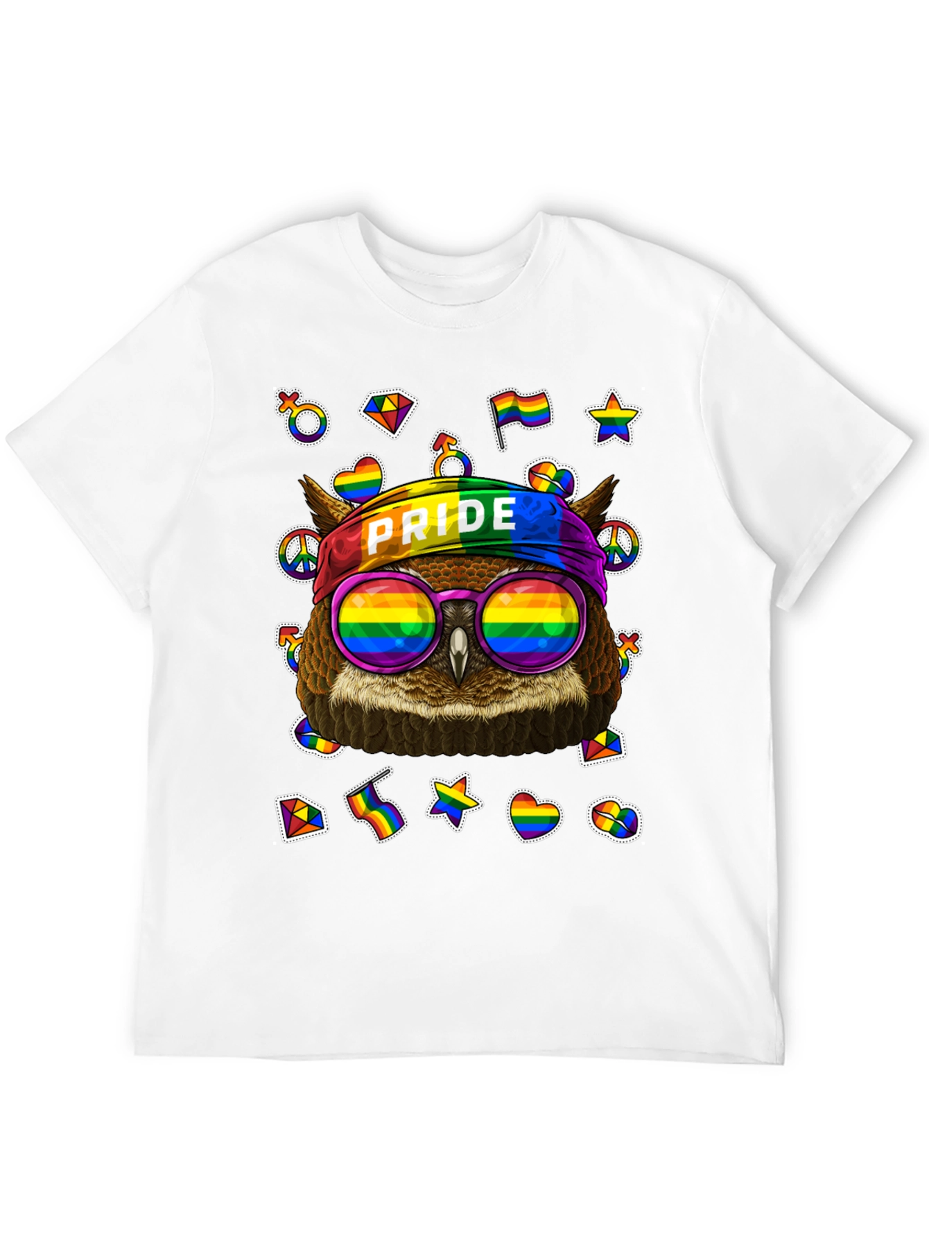 LGBT Pride Owl T-Shirt - Rainbow Design