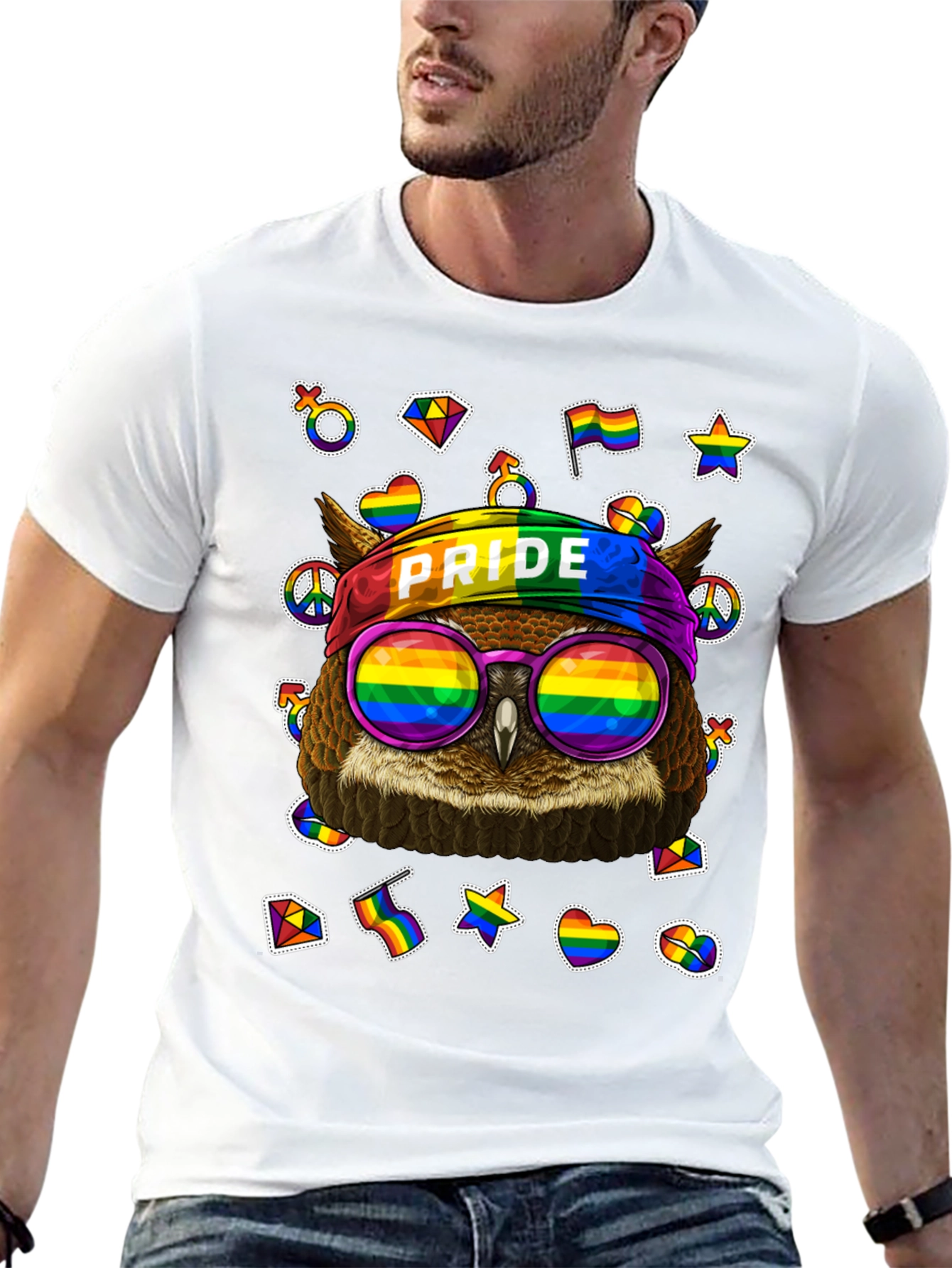 LGBT Pride Owl T-Shirt - Rainbow Design