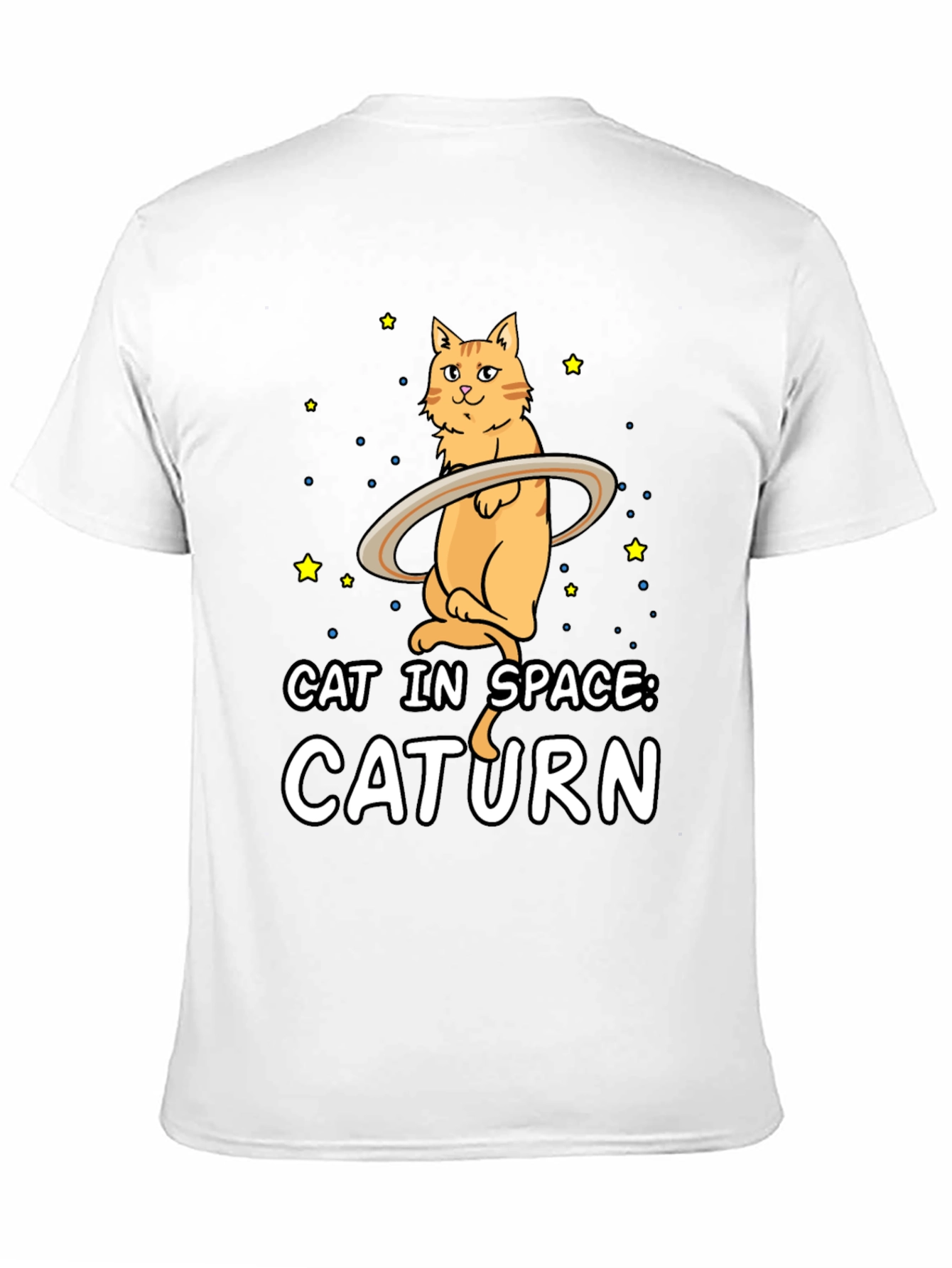 Caturn T-Shirt: Cat in Space Funny Graphic Tee