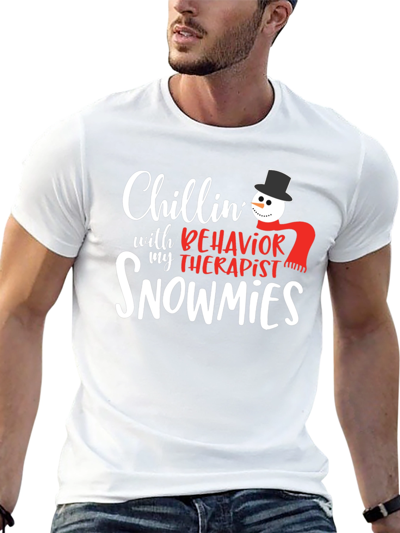 Chillin with my Behavior Therapist Snowmies T-Shirt