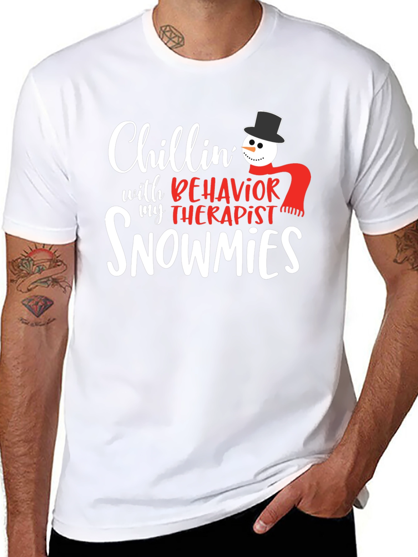 Chillin with my Behavior Therapist Snowmies T-Shirt