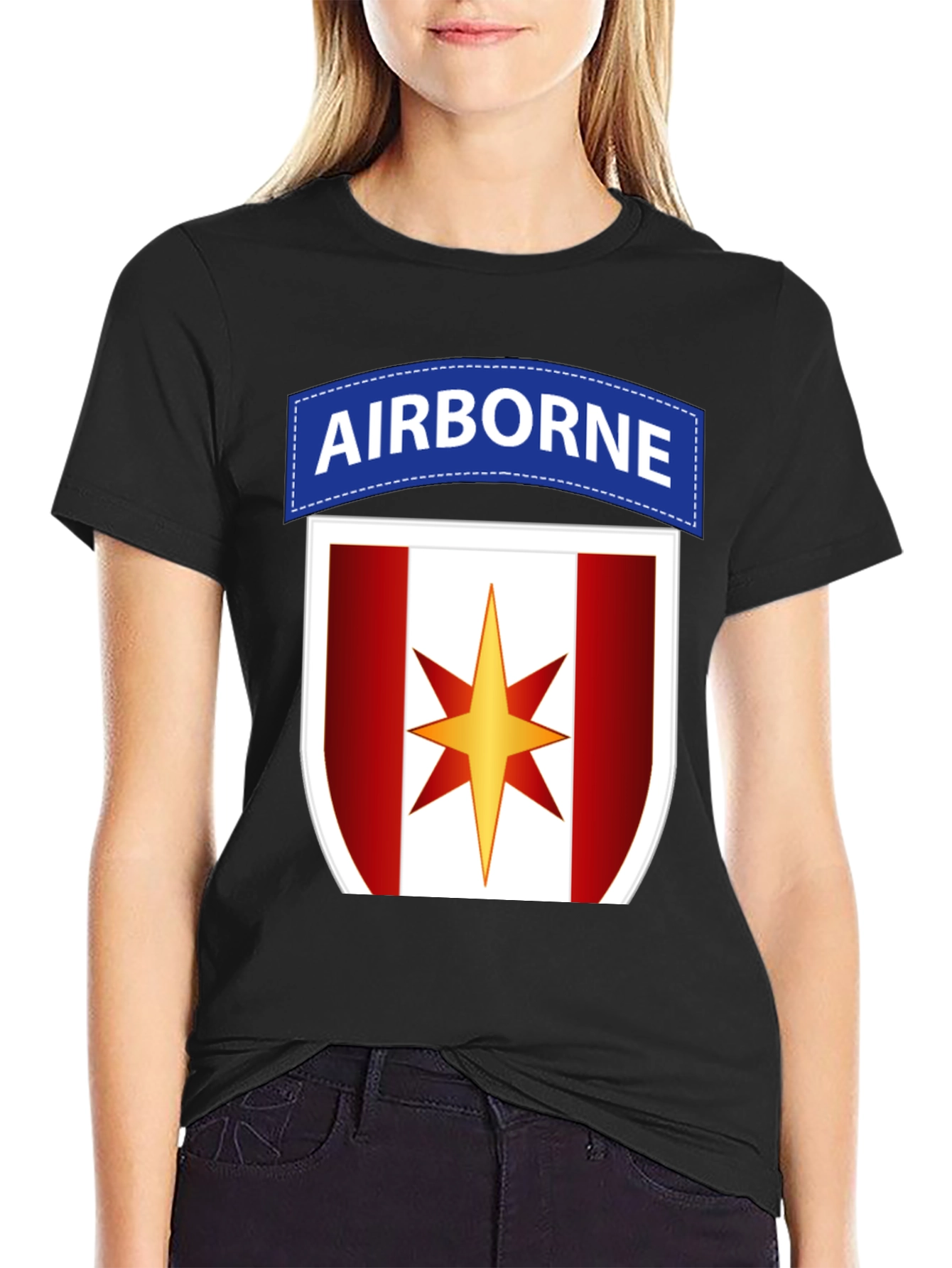 Airborne Military T-Shirt with Star Logo