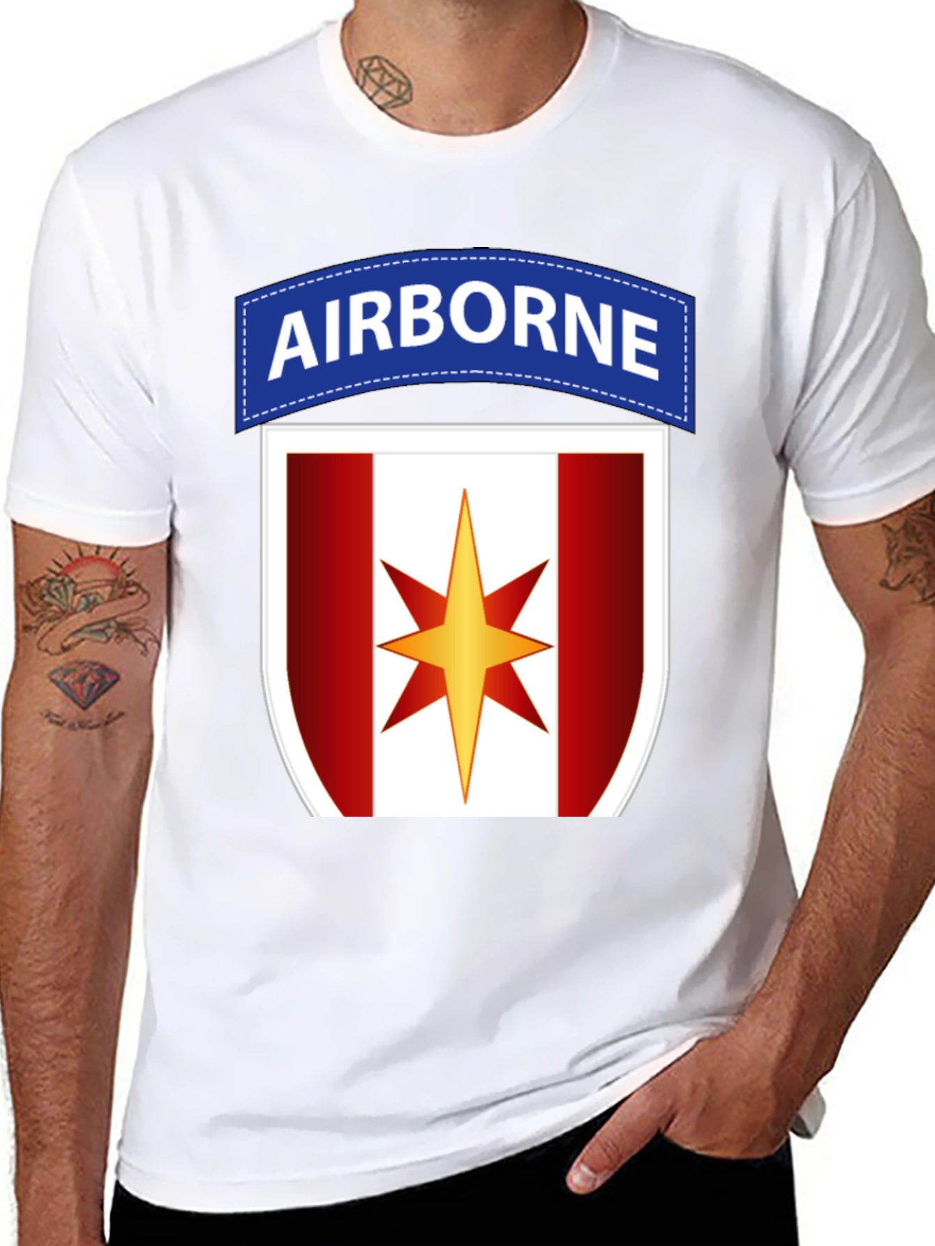 Airborne Military T-Shirt with Star Logo
