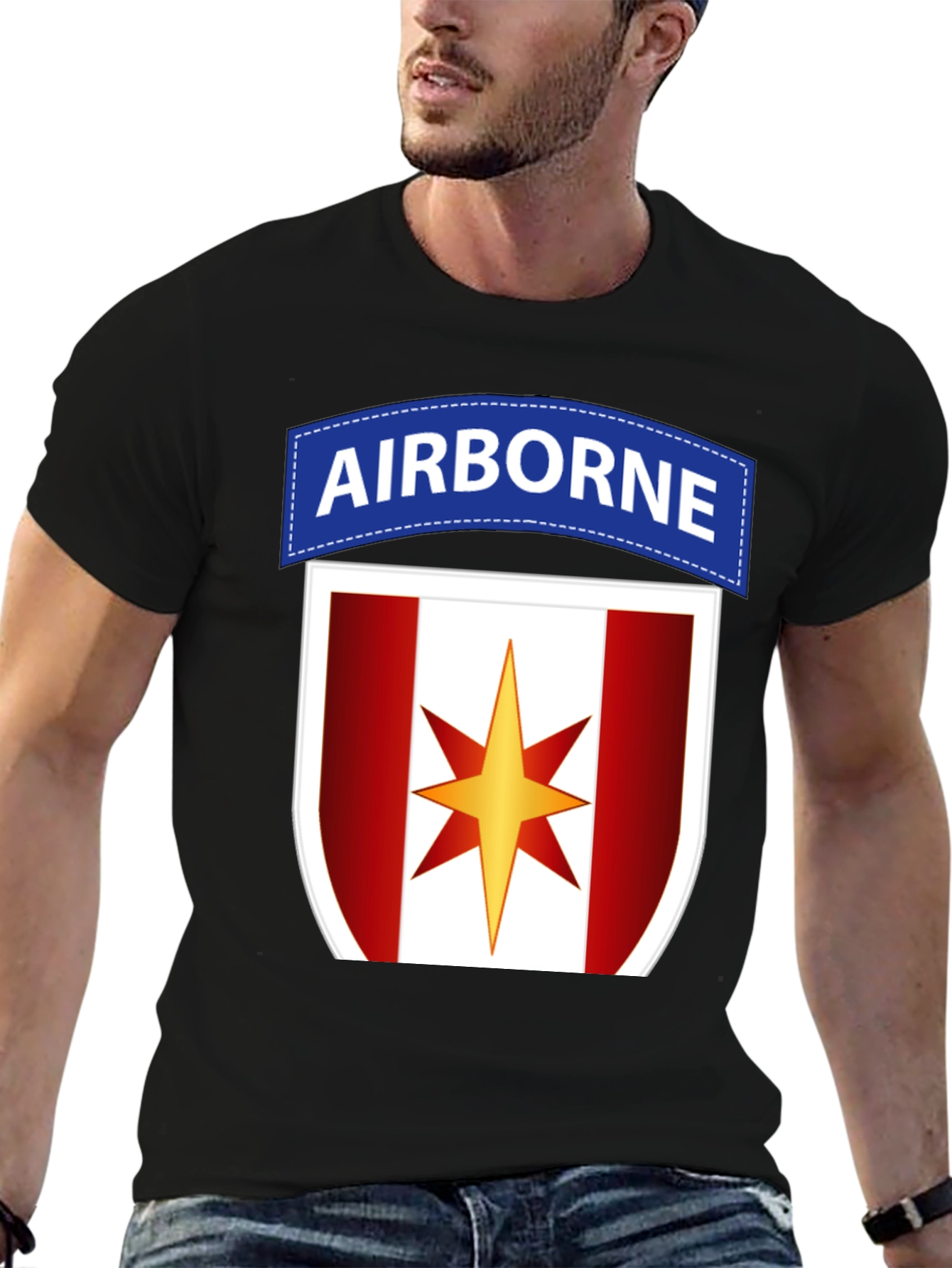 Airborne Military T-Shirt with Star Logo