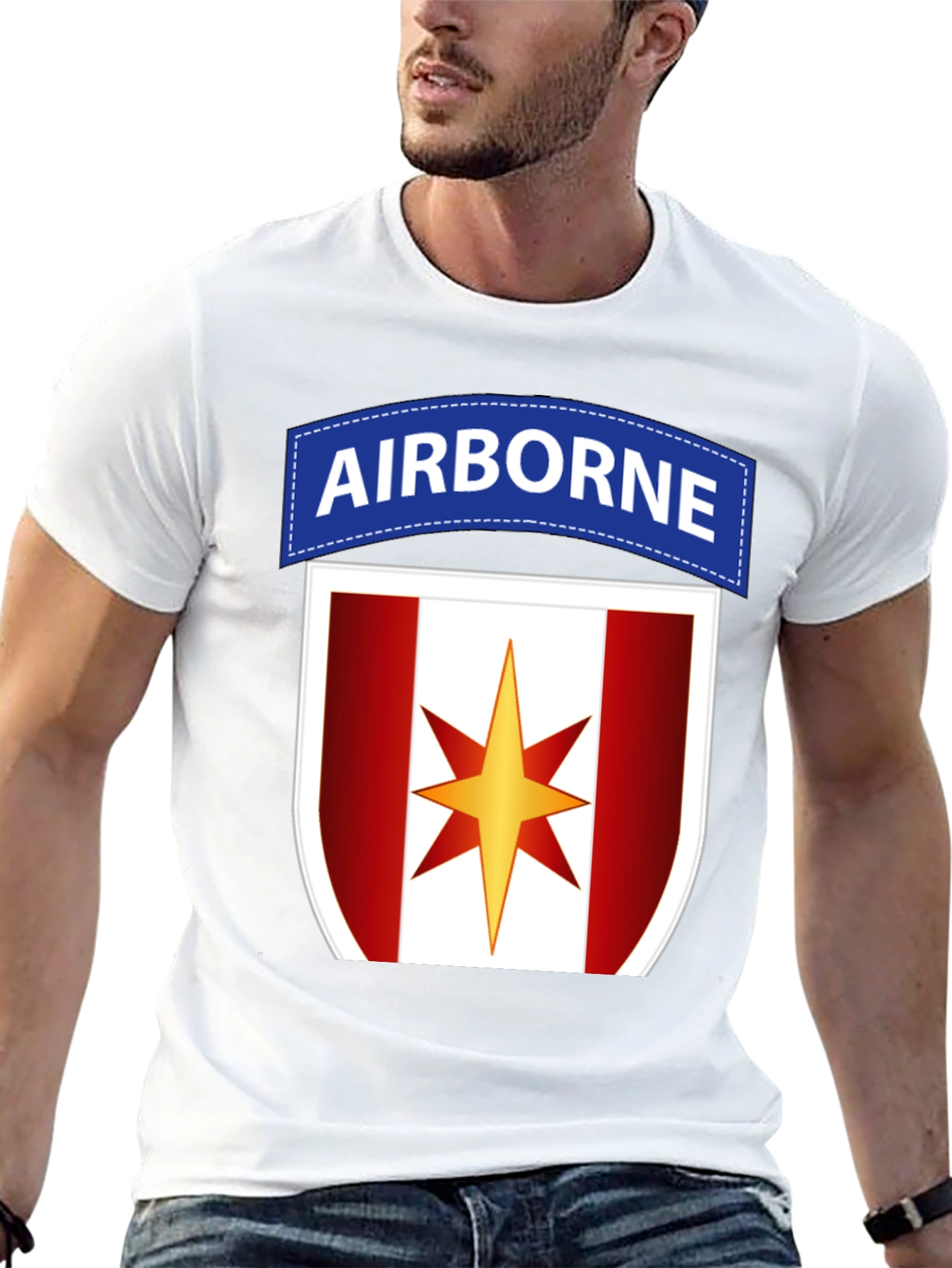 Airborne Military T-Shirt with Star Logo