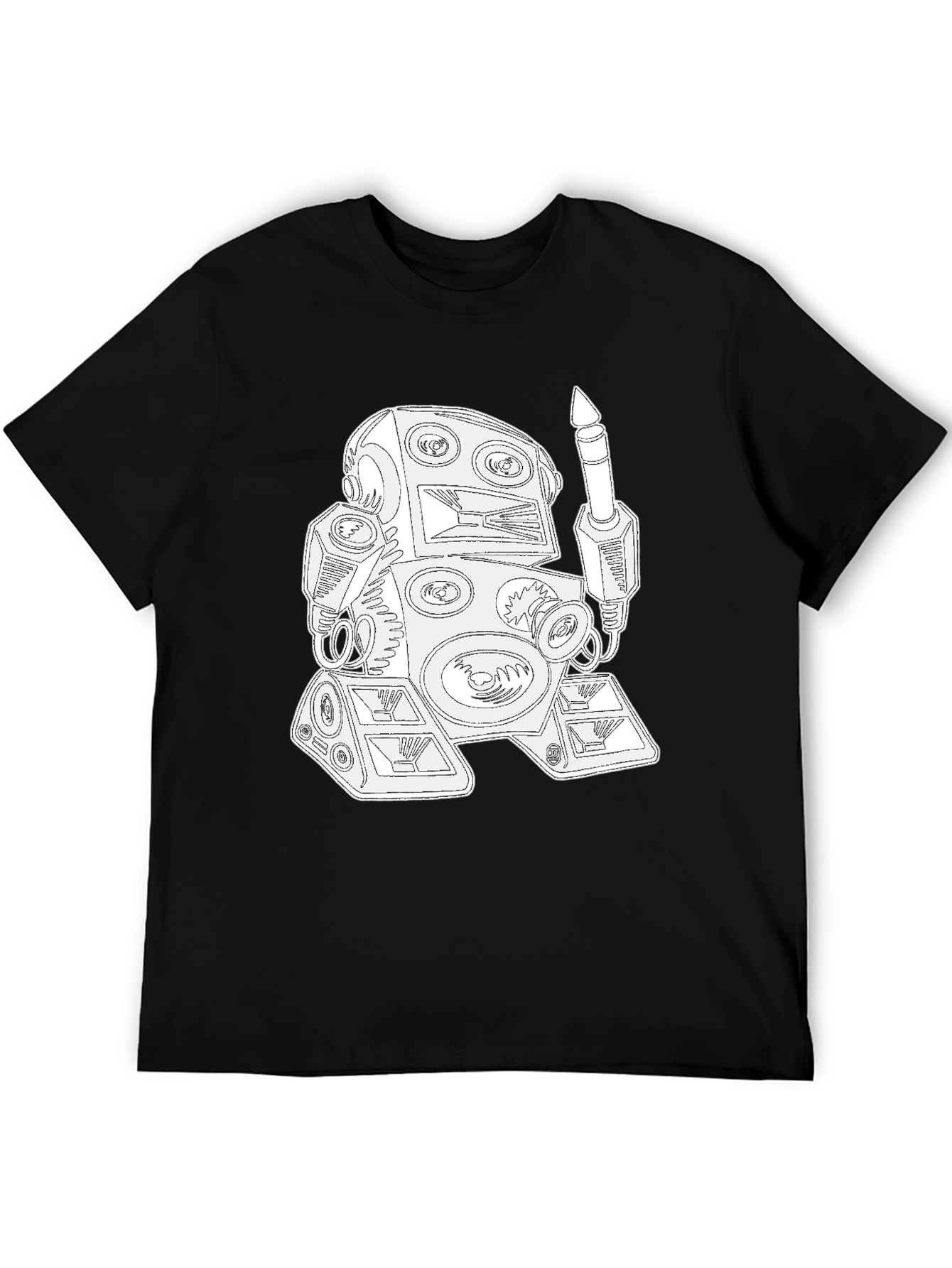 Robot DJ Black T-Shirt - Unique Graphic Tee