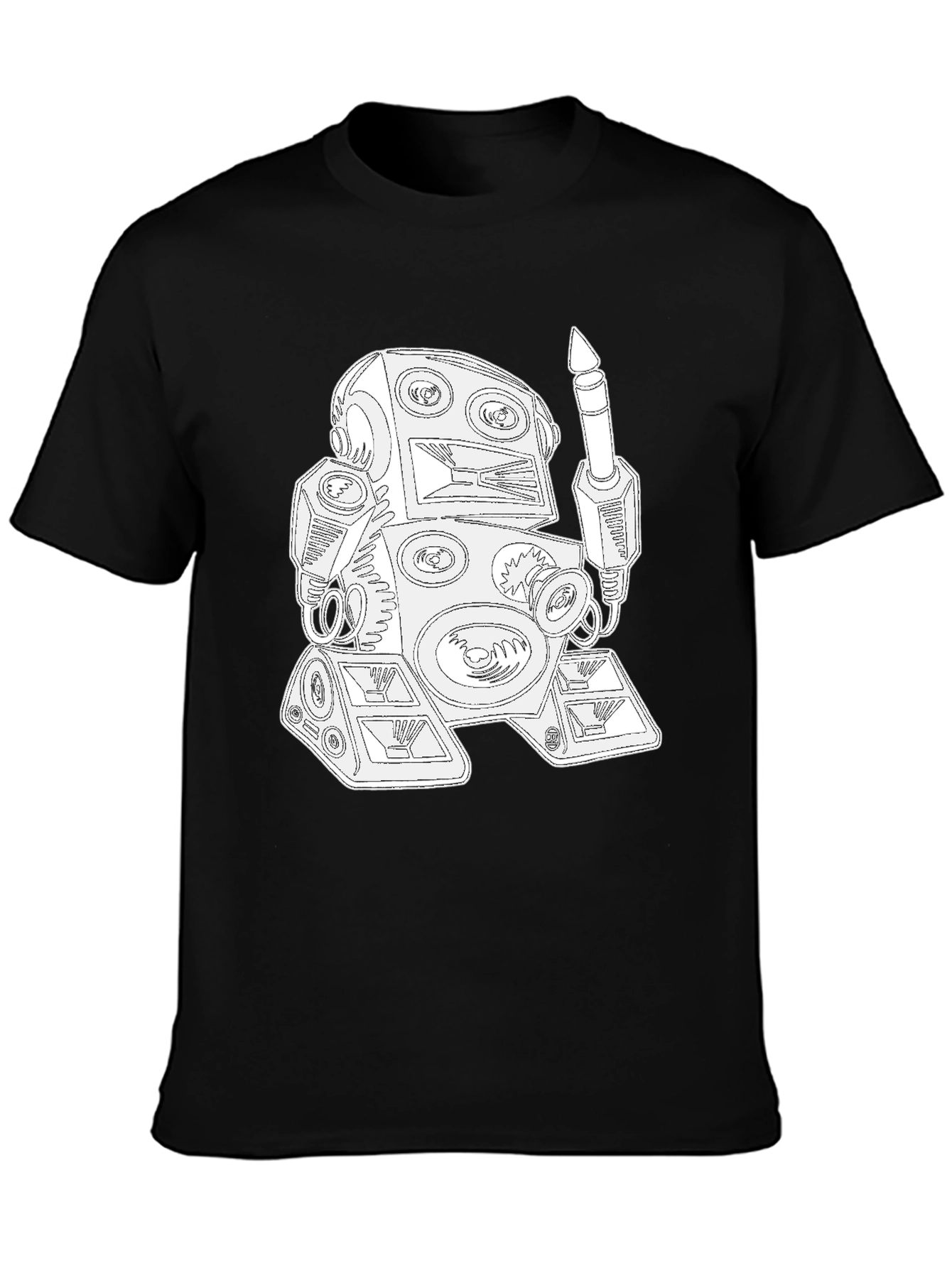 Robot DJ Black T-Shirt - Unique Graphic Tee