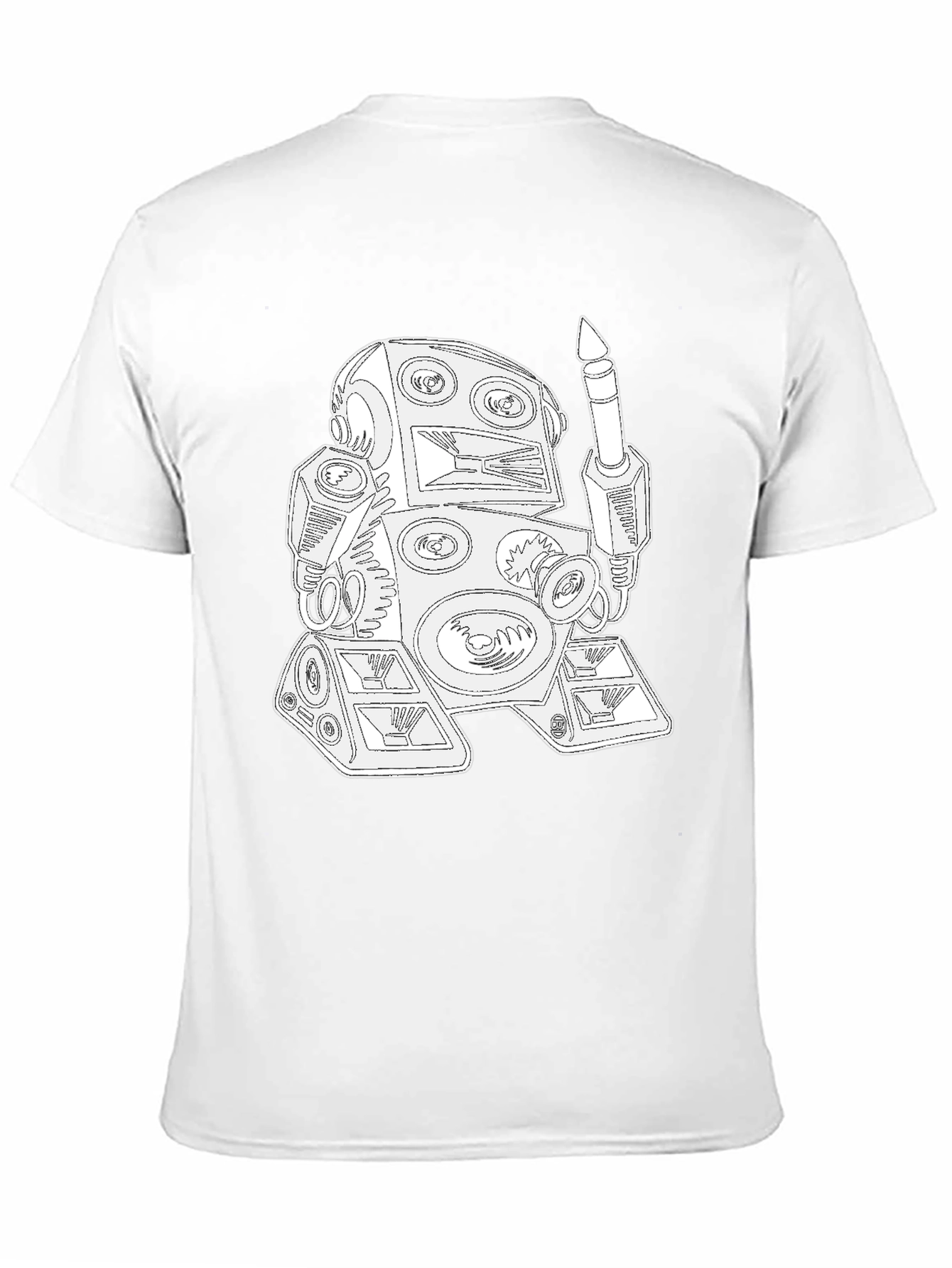 Robot DJ Black T-Shirt - Unique Graphic Tee