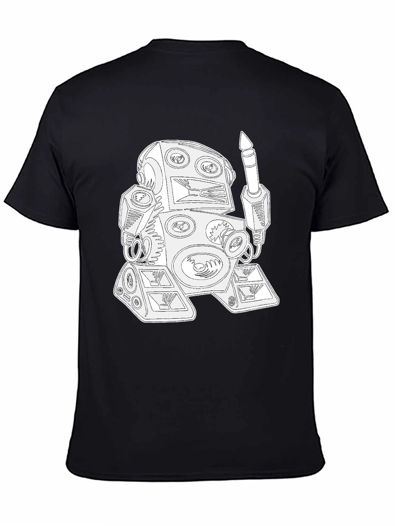 Robot DJ Black T-Shirt - Unique Graphic Tee