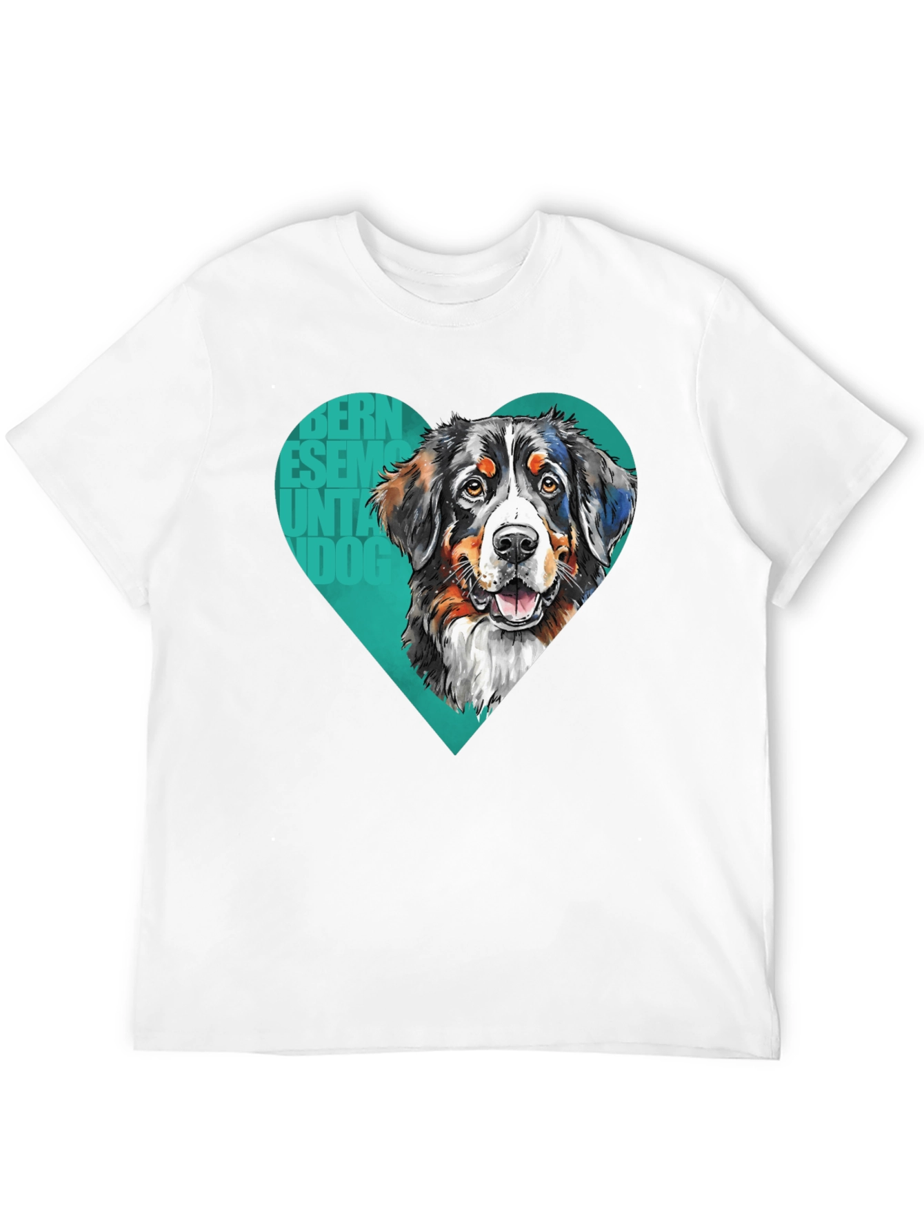 Bernese Mountain Dog Heart T-Shirt - Mens Black Tee
