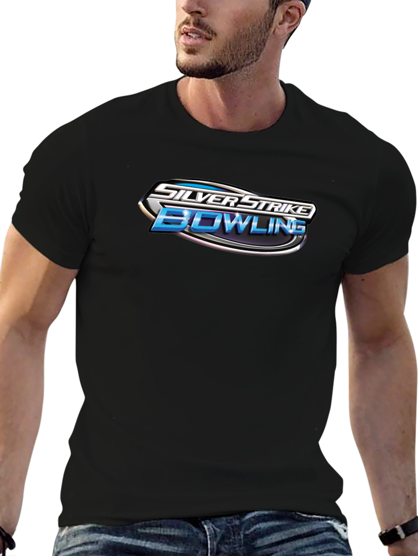 Silver Strike Bowling Black T-Shirt