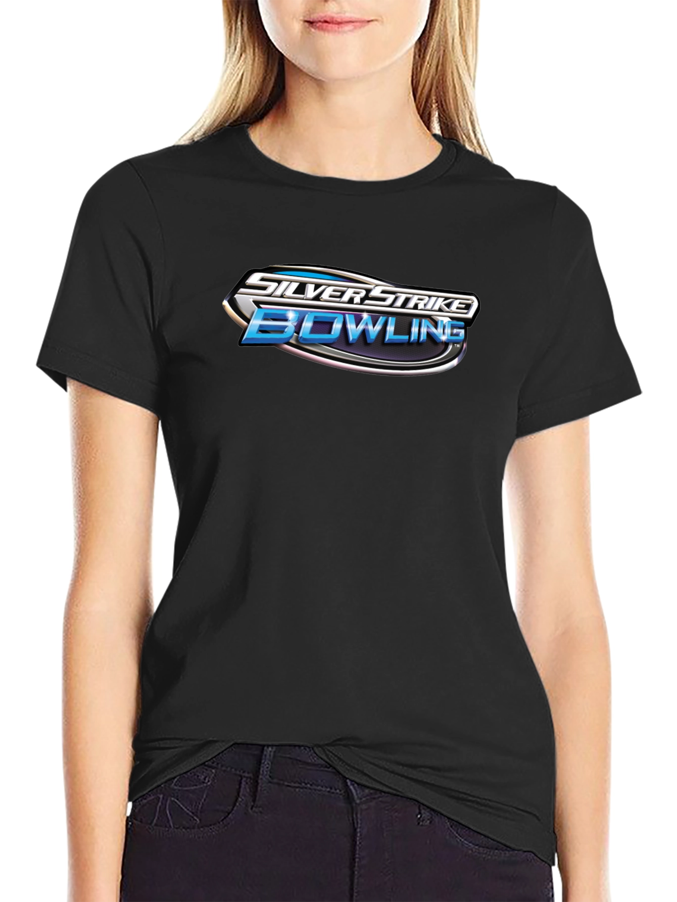 Silver Strike Bowling Black T-Shirt
