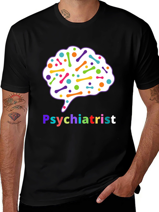 Psychiatrist Brain T-Shirt - Colorful Graphic Tee