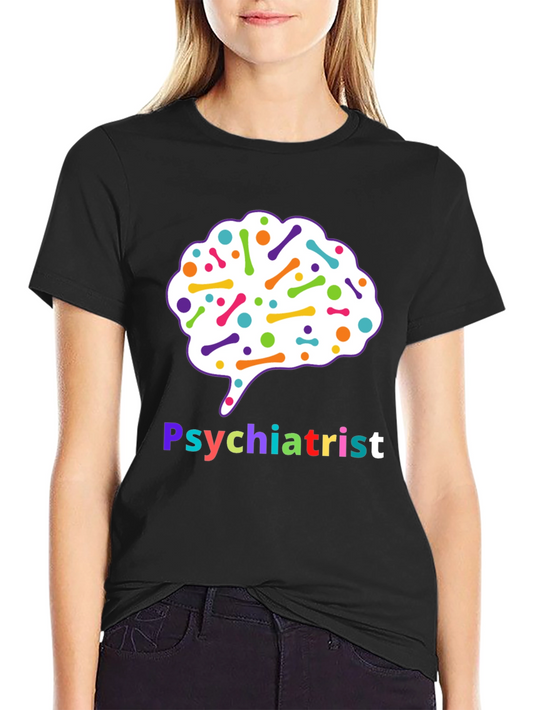 Psychiatrist Brain T-Shirt - Colorful Graphic Tee
