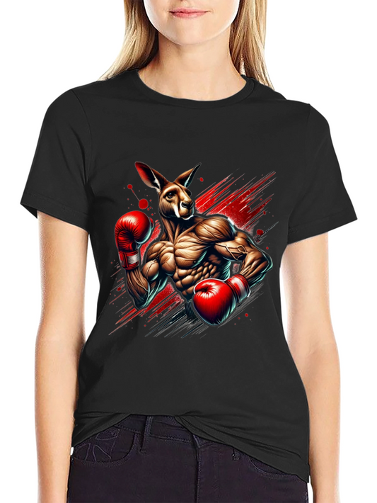 Kangaroo Boxer Graphic Tee - Black