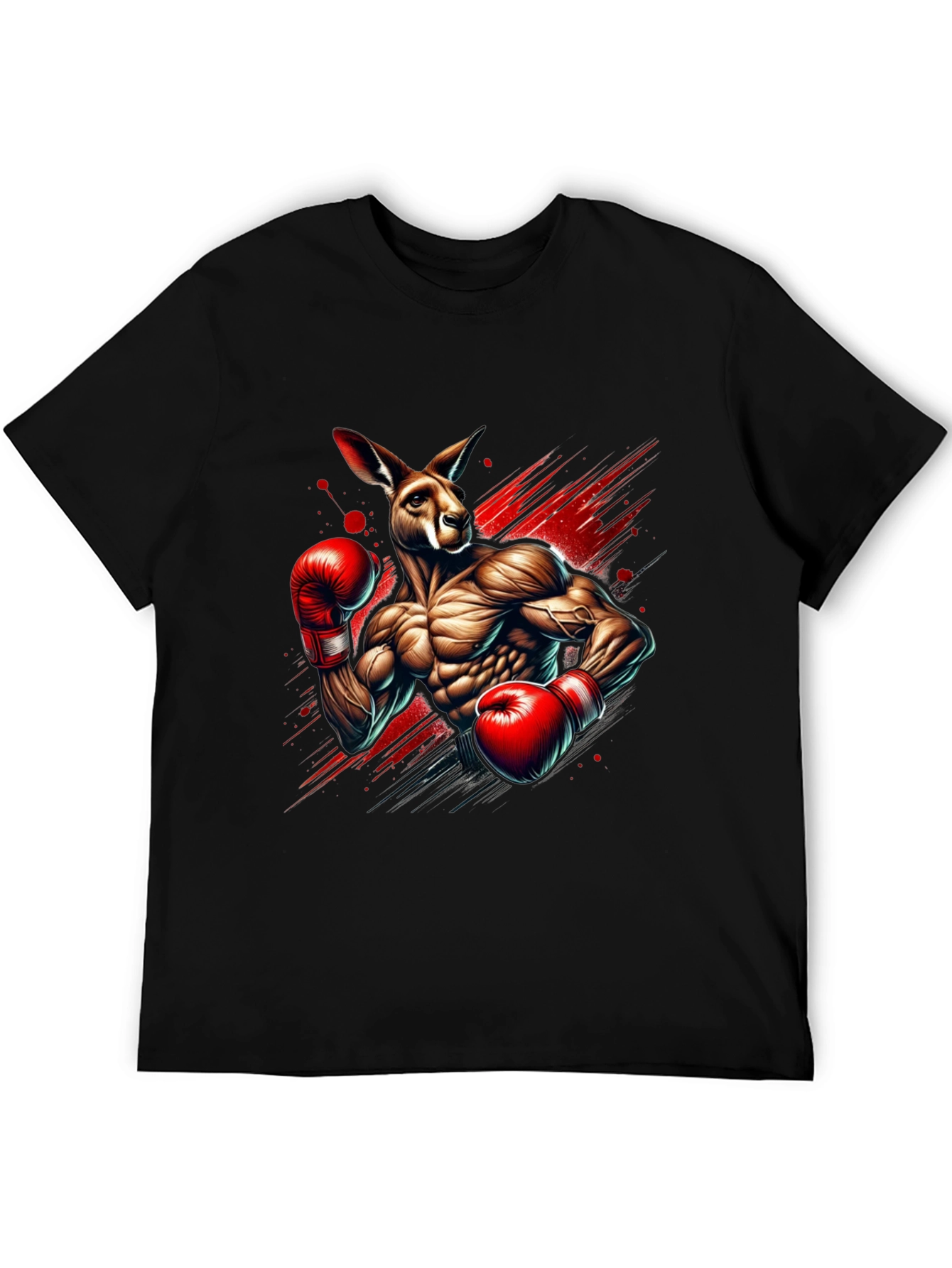 Kangaroo Boxer Graphic Tee - Black