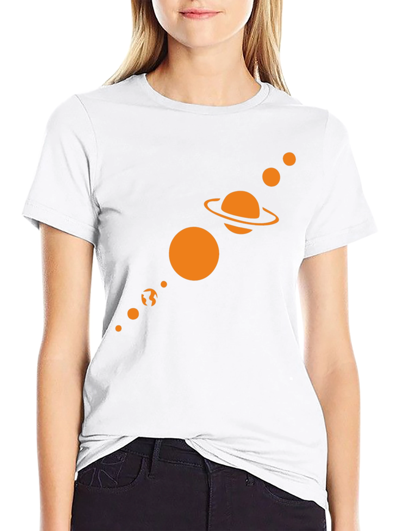 Solar System Graphic Tee - Black Cotton Blend