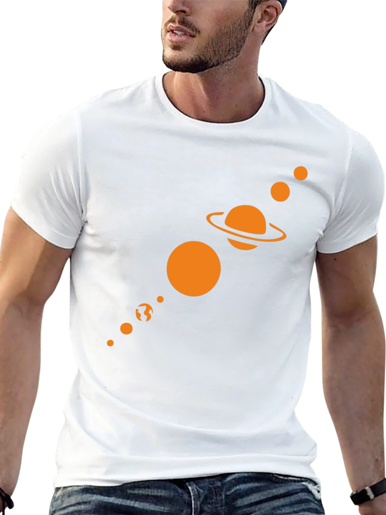 Solar System Graphic Tee - Black Cotton Blend