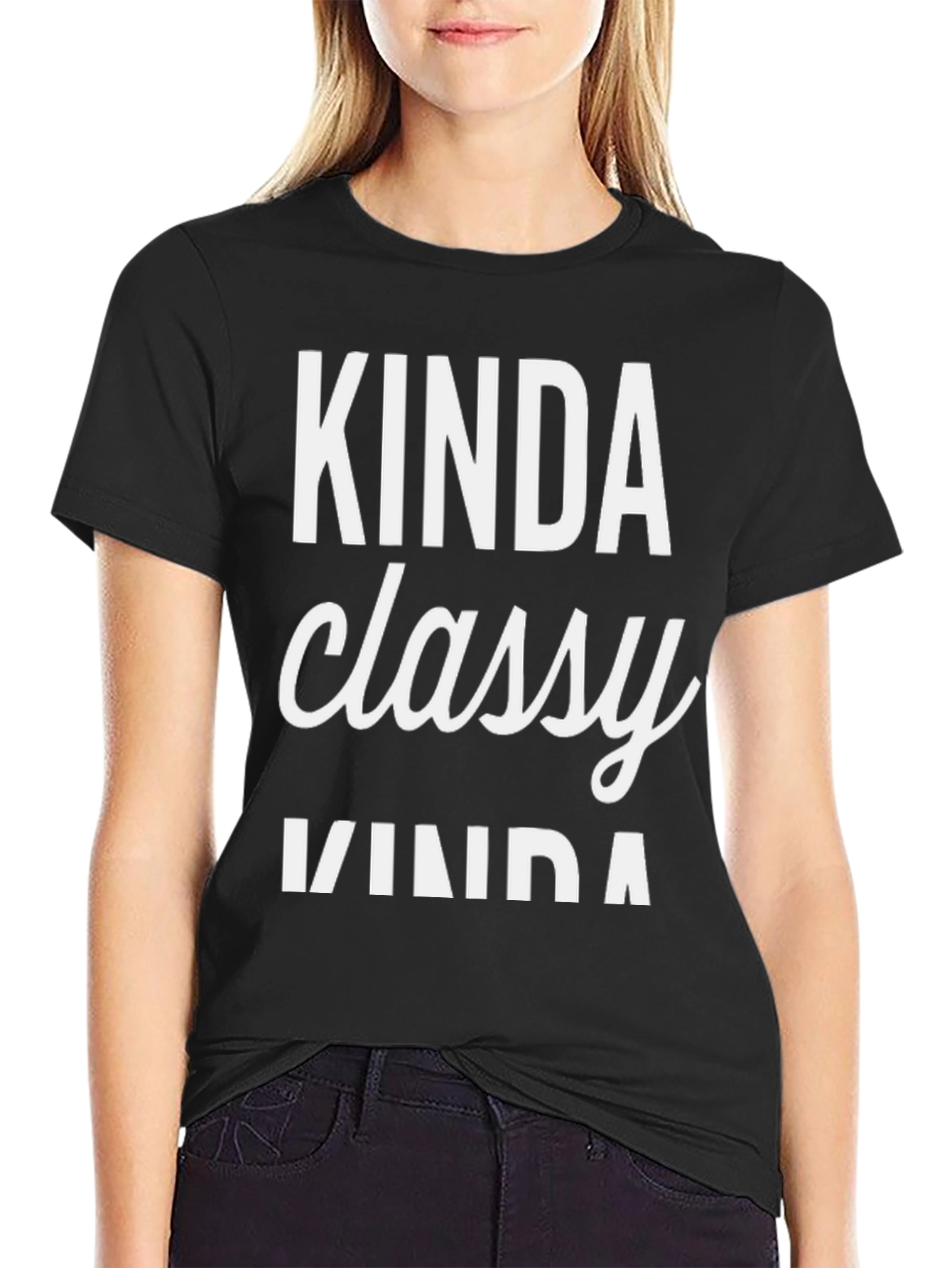 Kinda Classy Kinda Hood Black Graphic T-Shirt