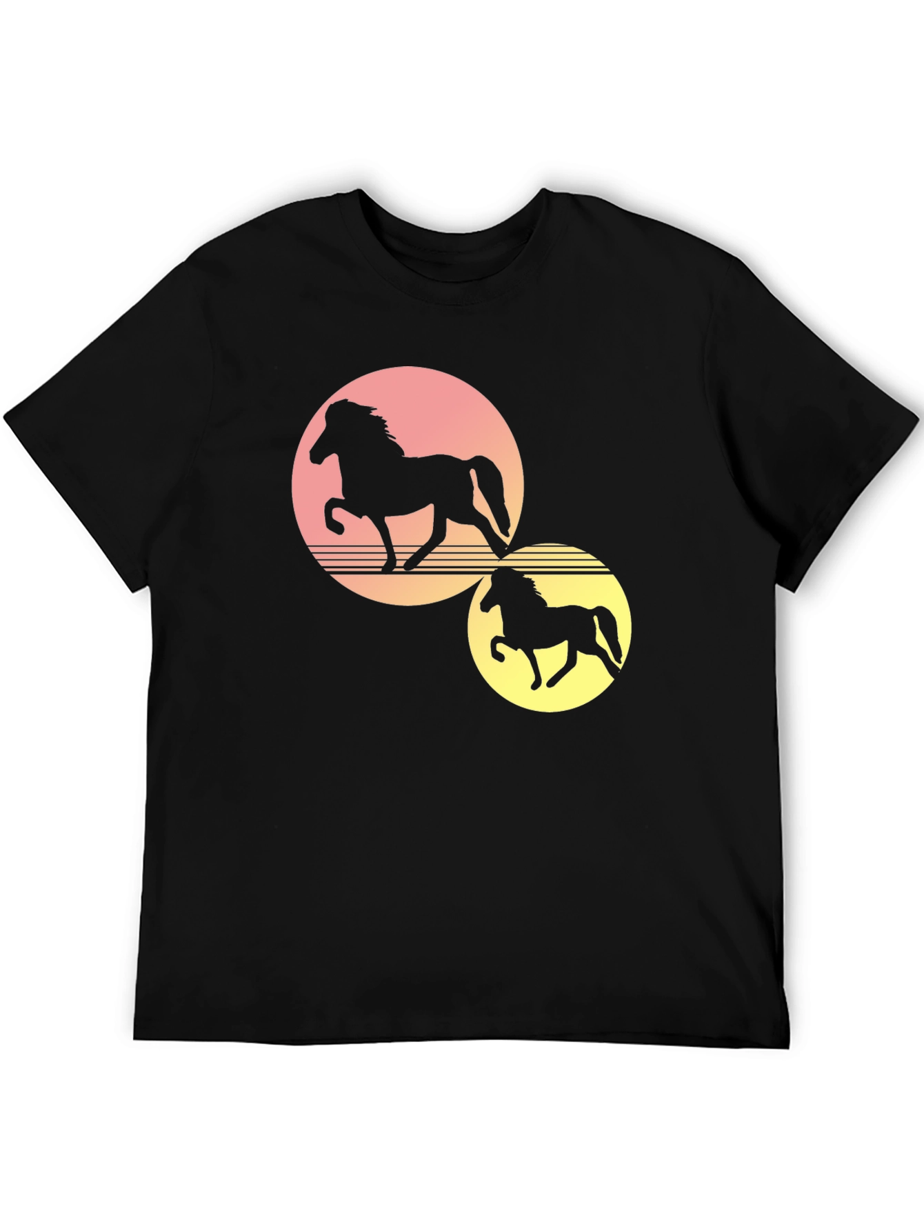 Sunset Horse Graphic Tee - Black
