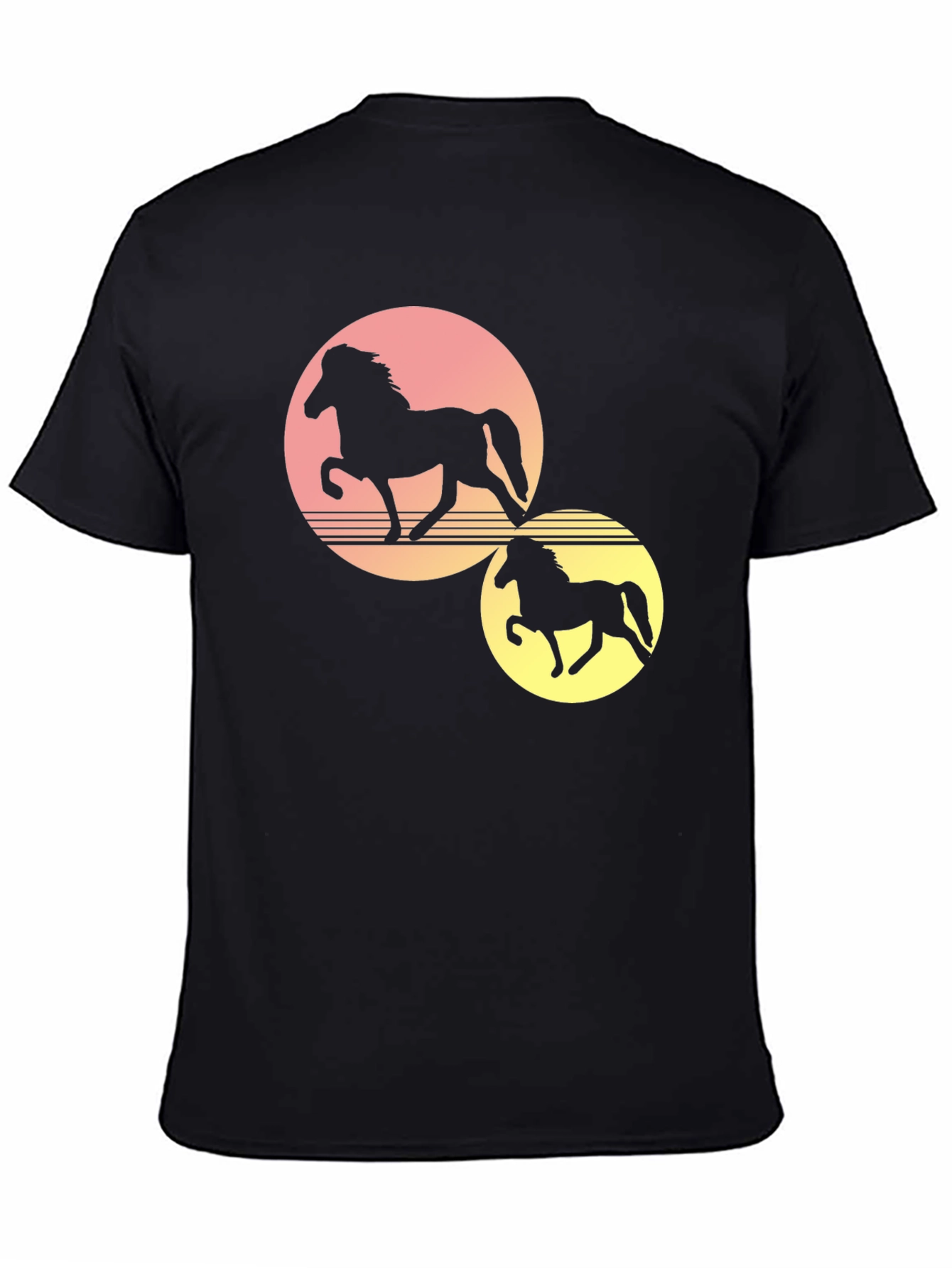 Sunset Horse Graphic Tee - Black