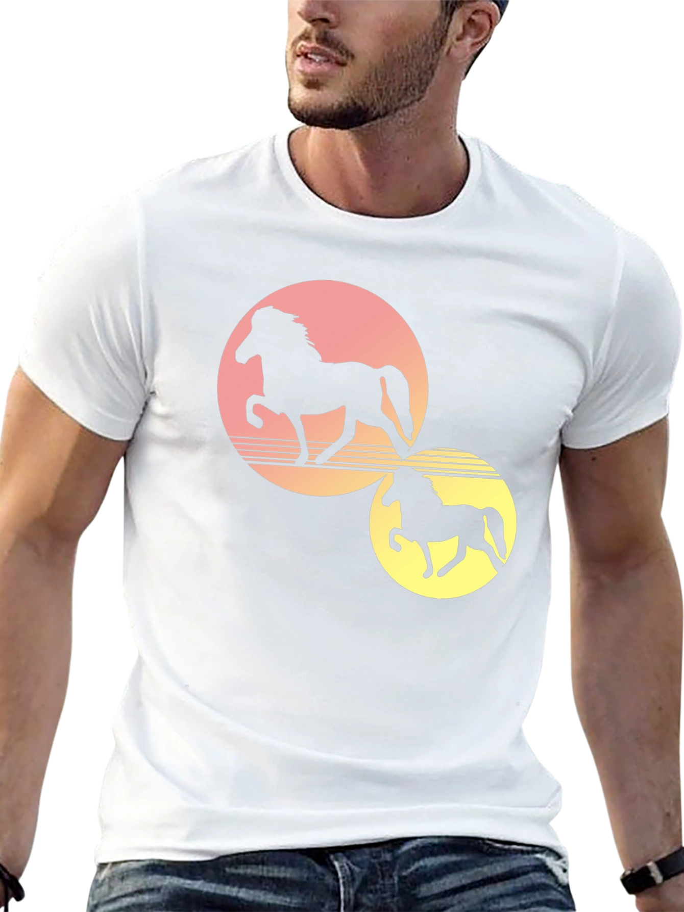 Sunset Horse Graphic Tee - Black