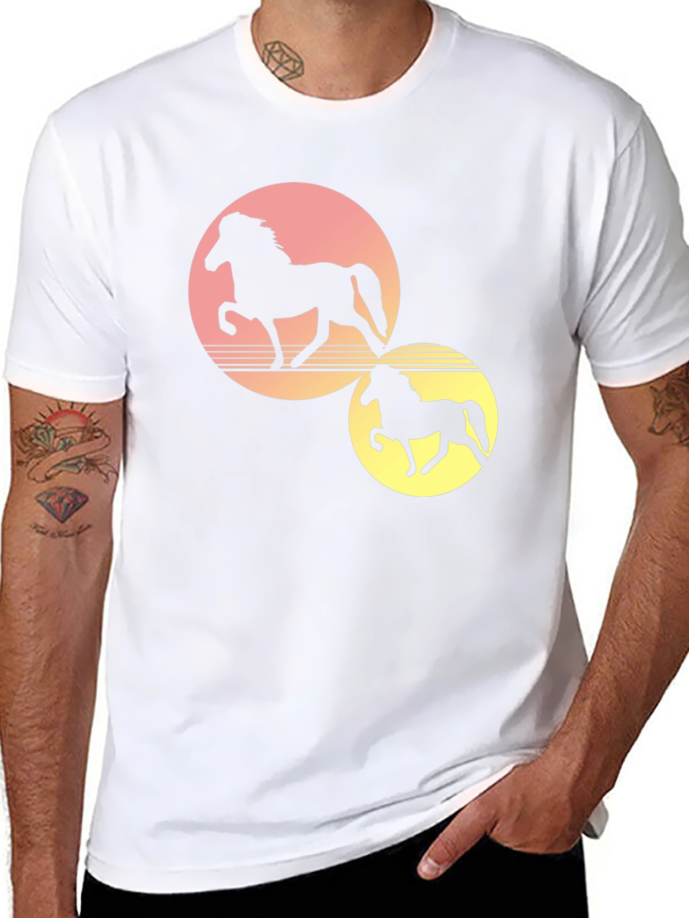 Sunset Horse Graphic Tee - Black