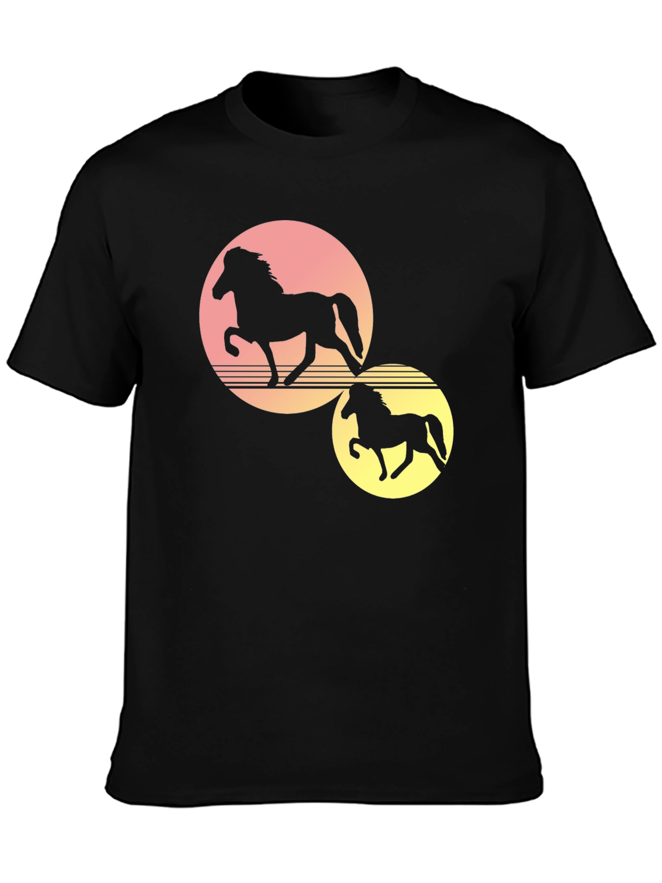Sunset Horse Graphic Tee - Black