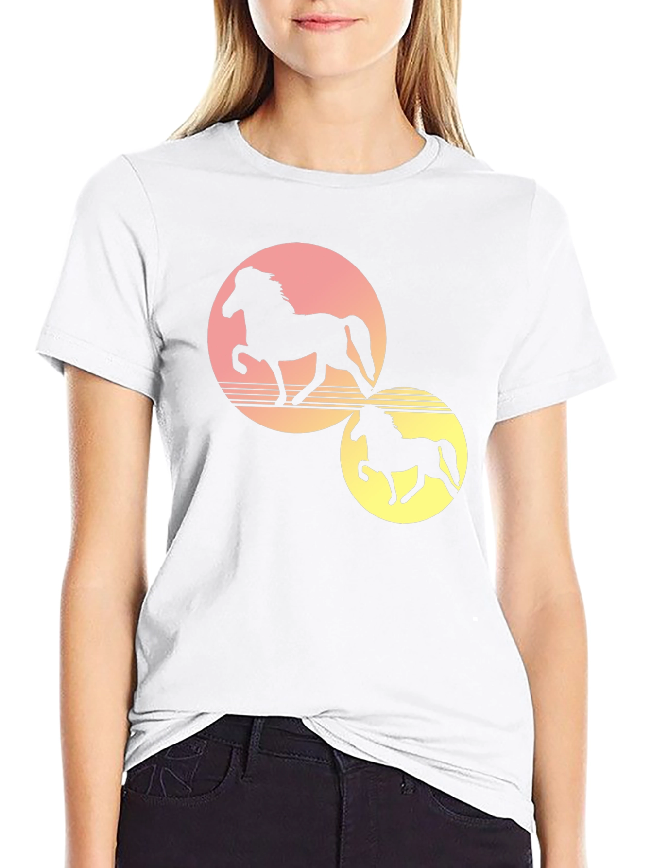 Sunset Horse Graphic Tee - Black