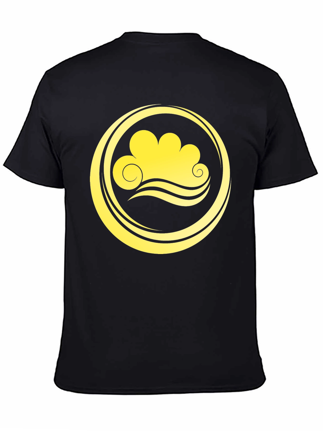 Cloud and Wave Graphic Tee - Black