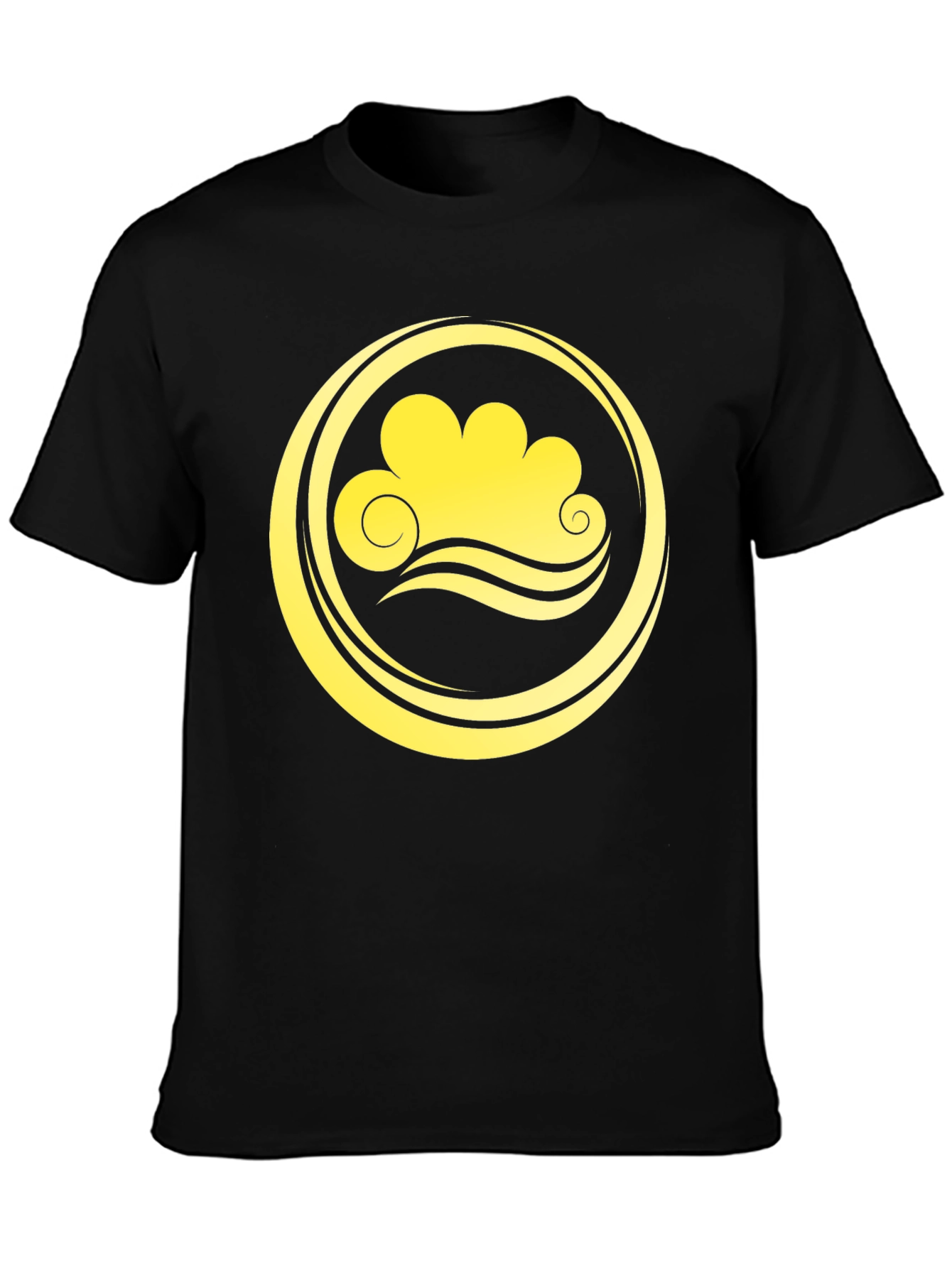 Cloud and Wave Graphic Tee - Black
