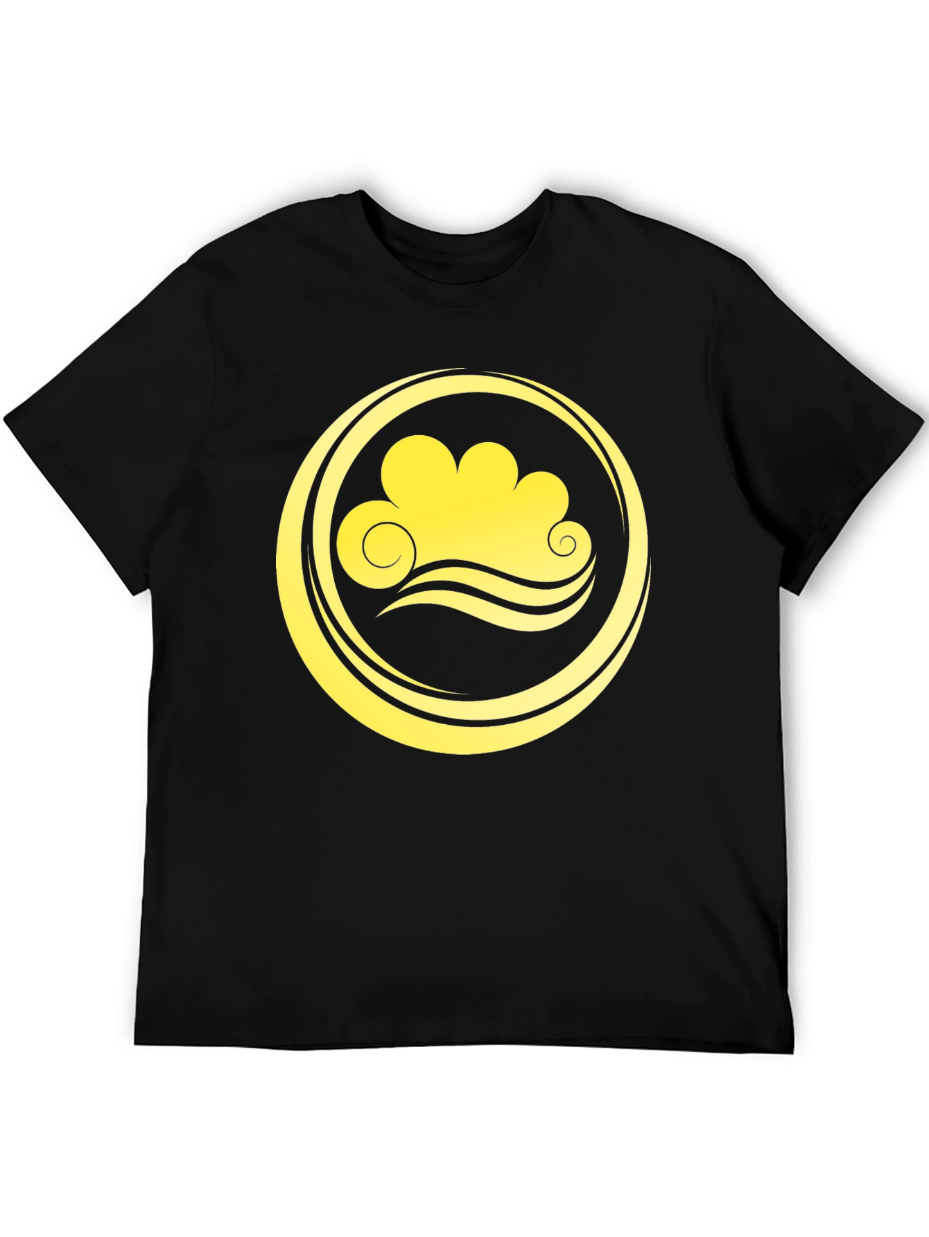 Cloud and Wave Graphic Tee - Black