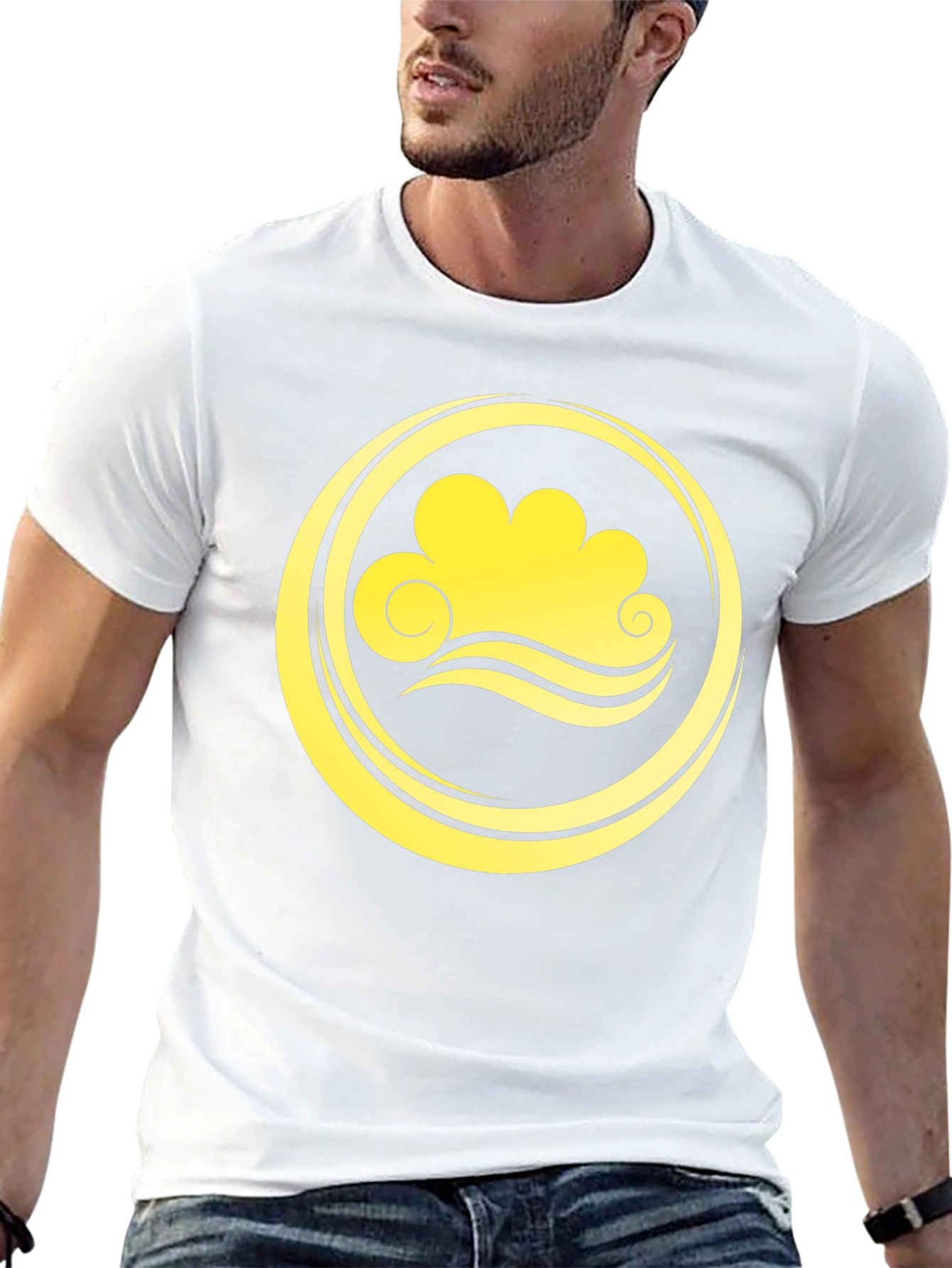 Cloud and Wave Graphic Tee - Black