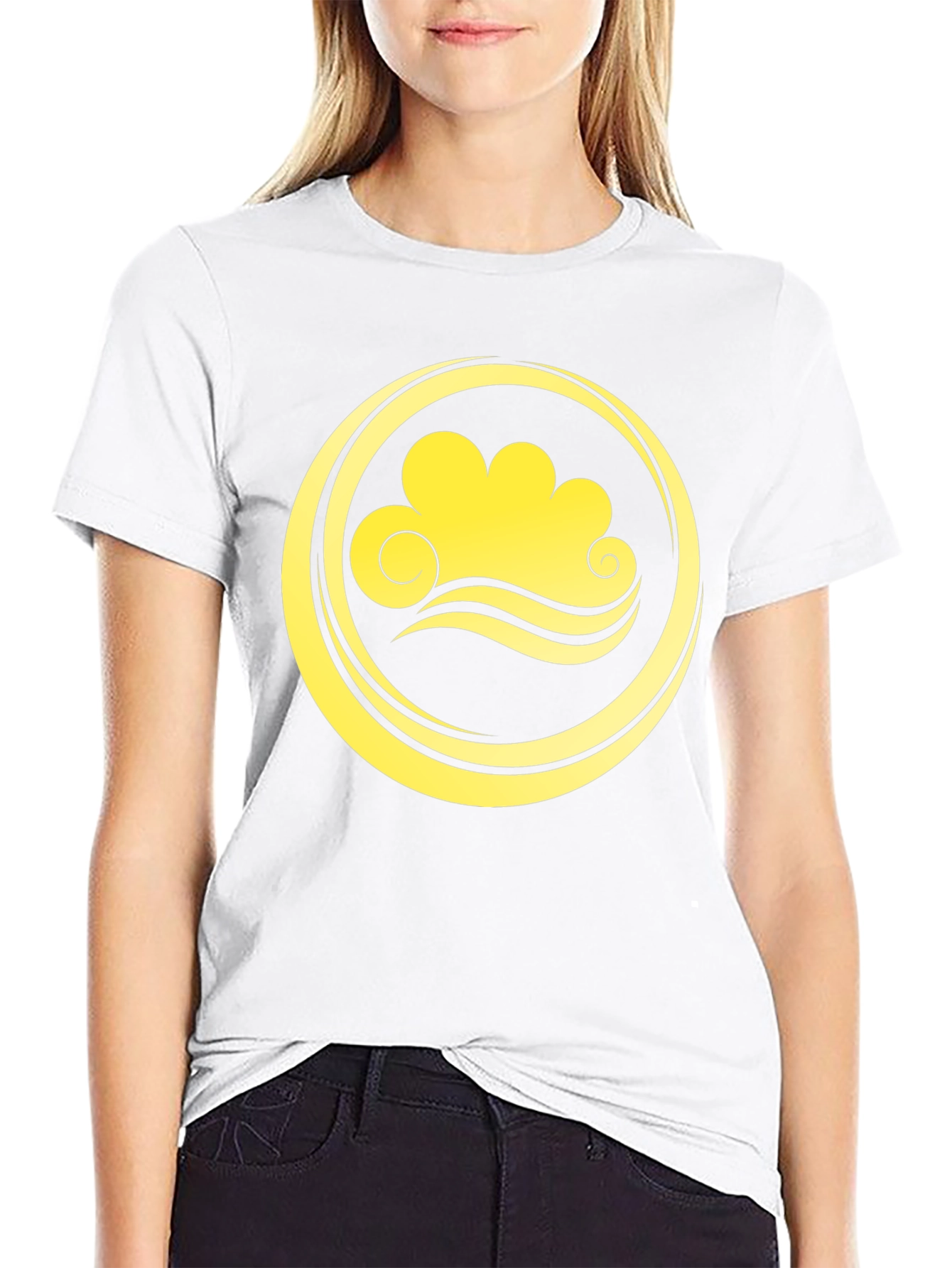 Cloud and Wave Graphic Tee - Black