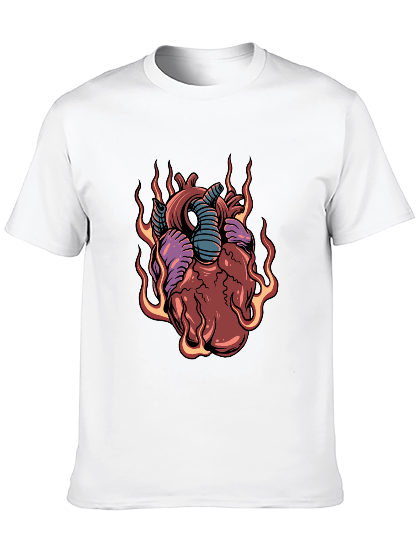 Fiery Heart Graphic Tee - Unique Design