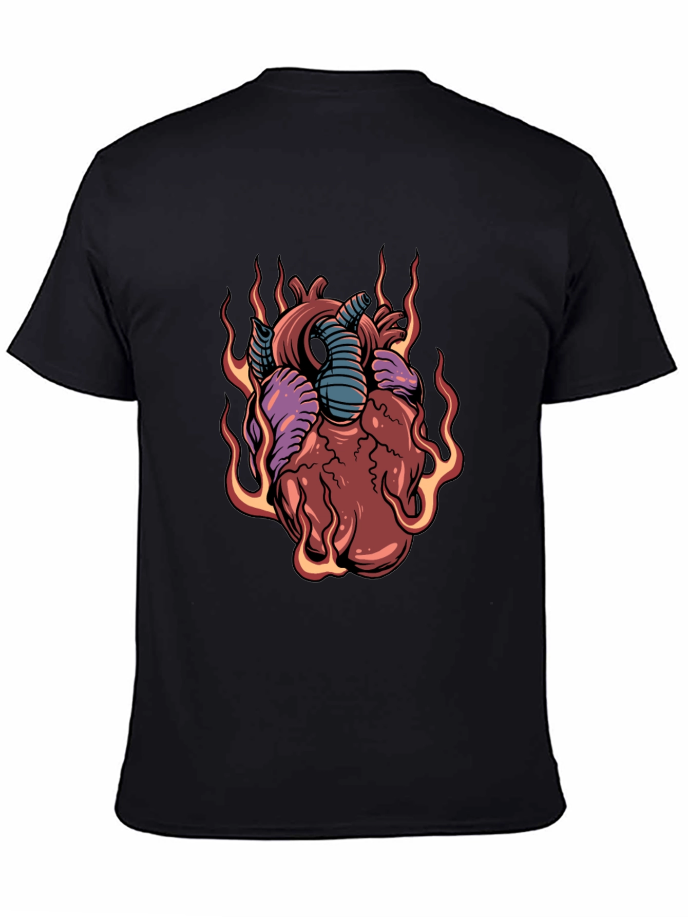Fiery Heart Graphic Tee - Unique Design