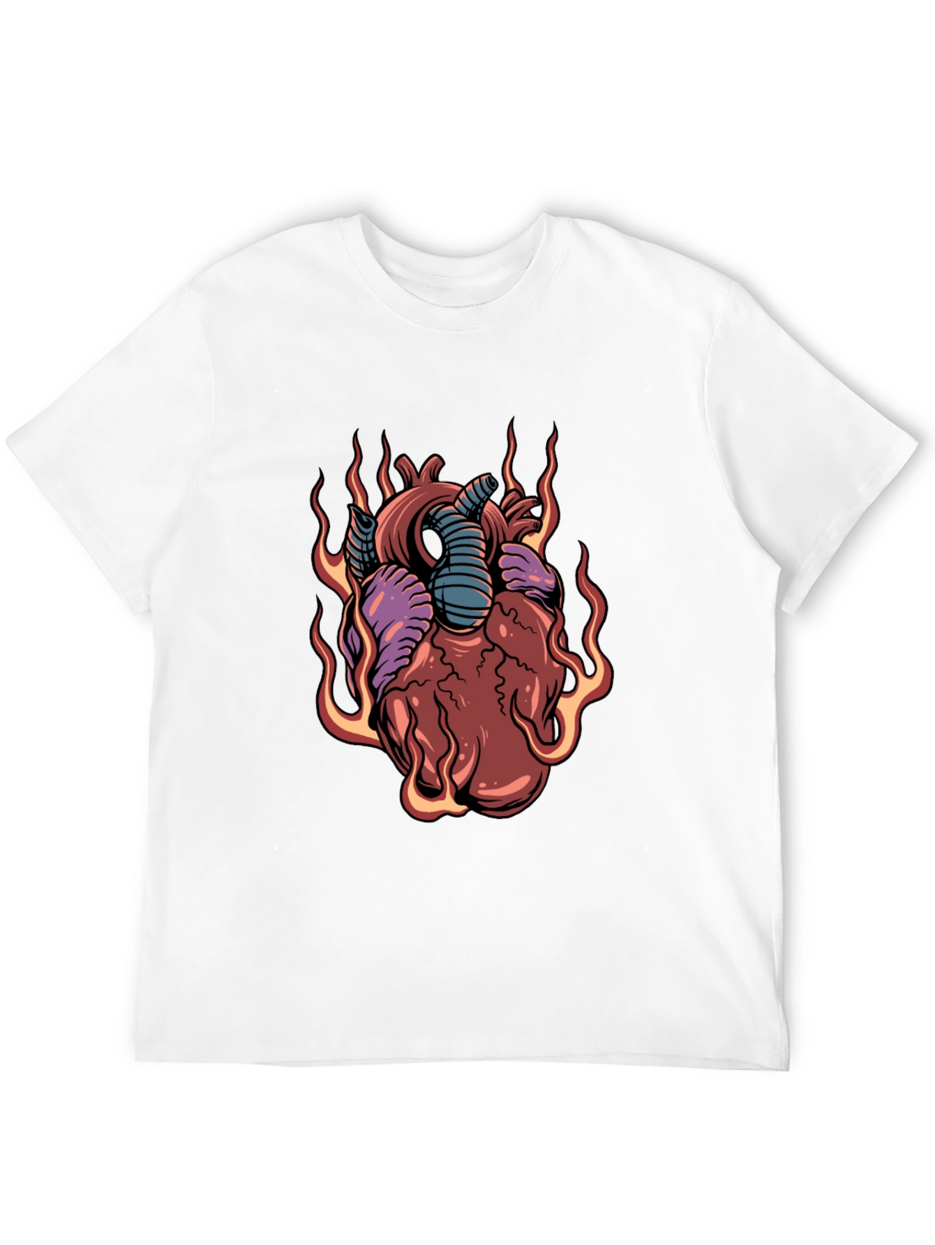 Fiery Heart Graphic Tee - Unique Design