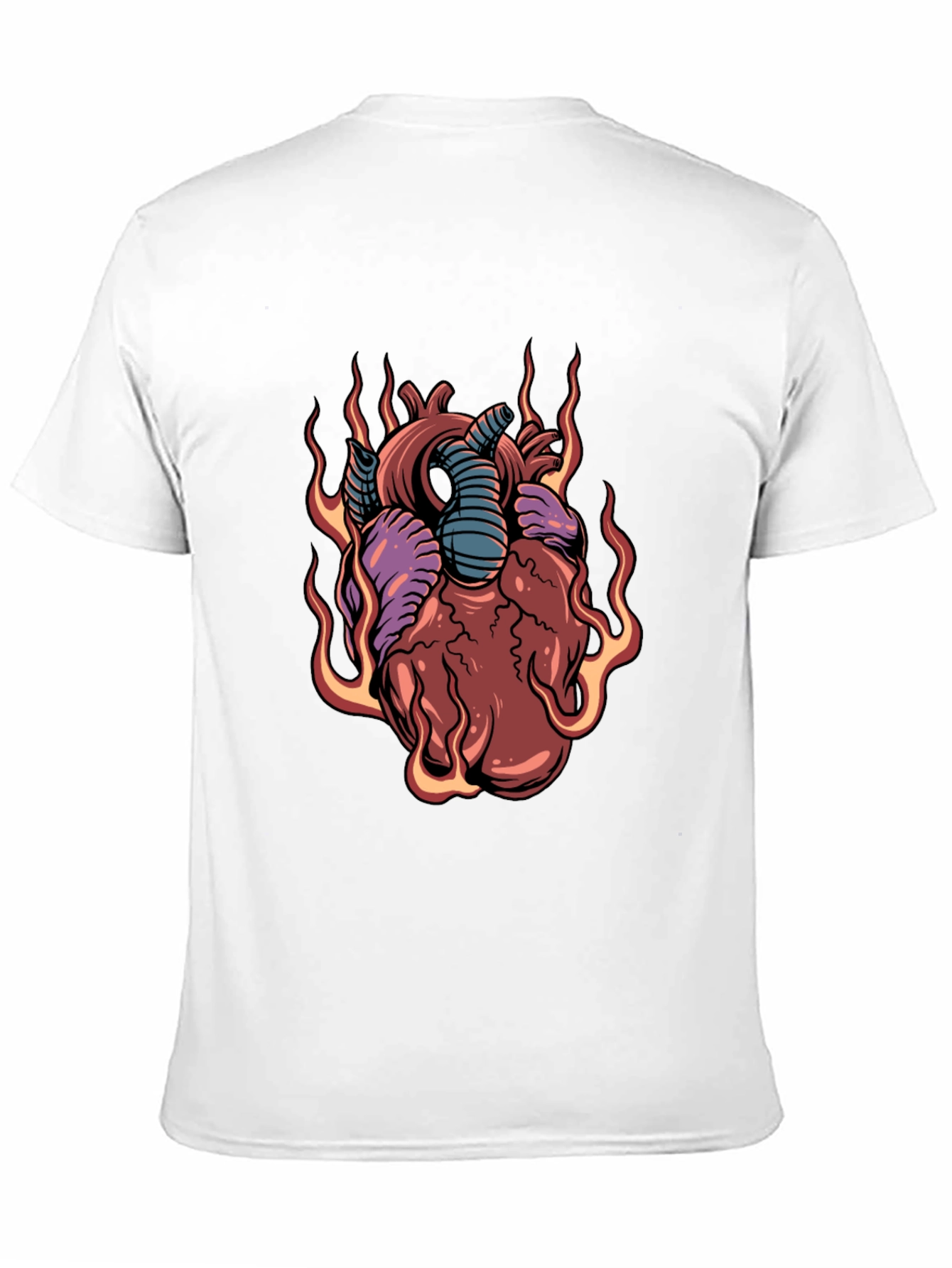Fiery Heart Graphic Tee - Unique Design